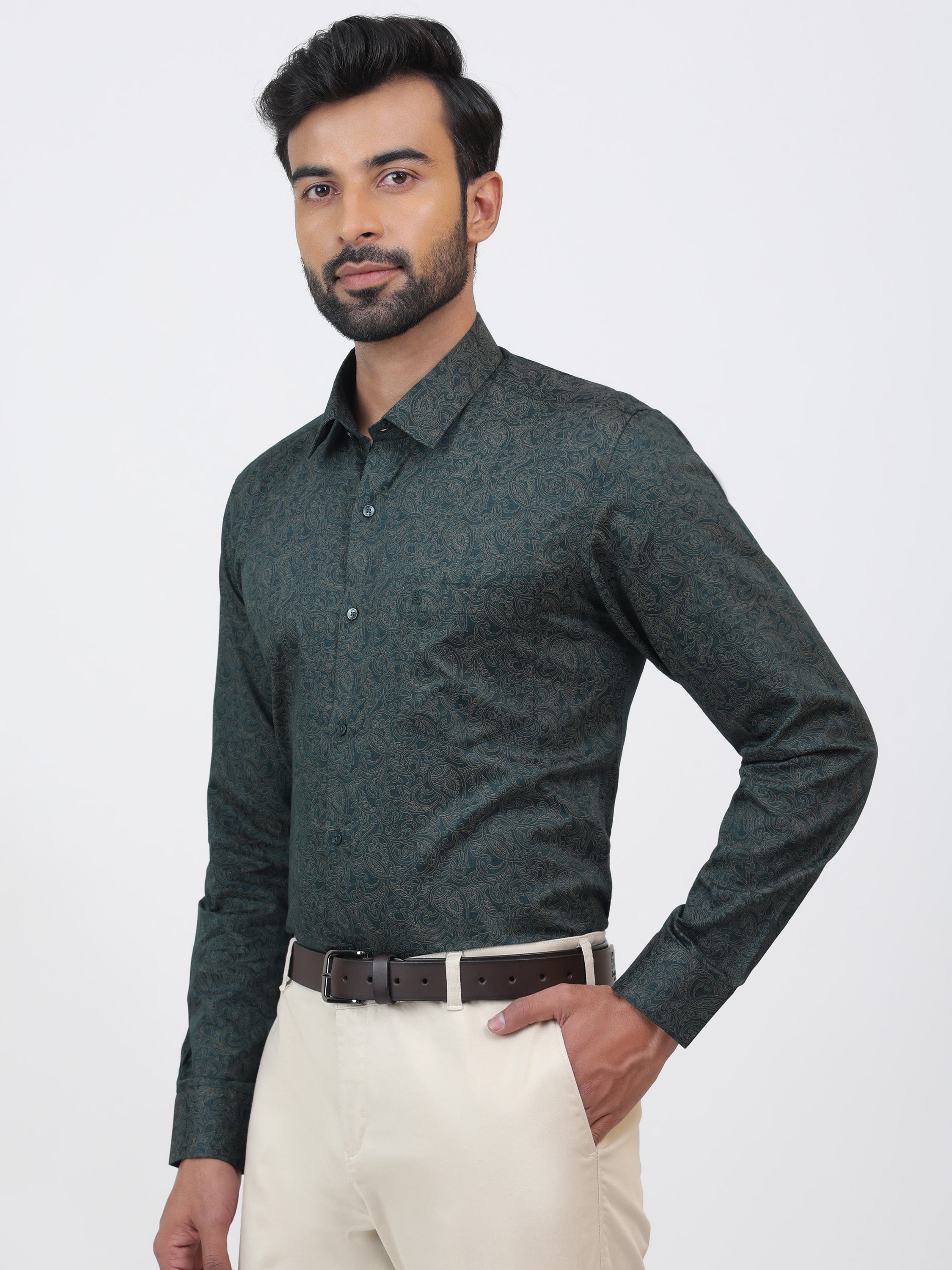 Emboss Green Silver Shirt