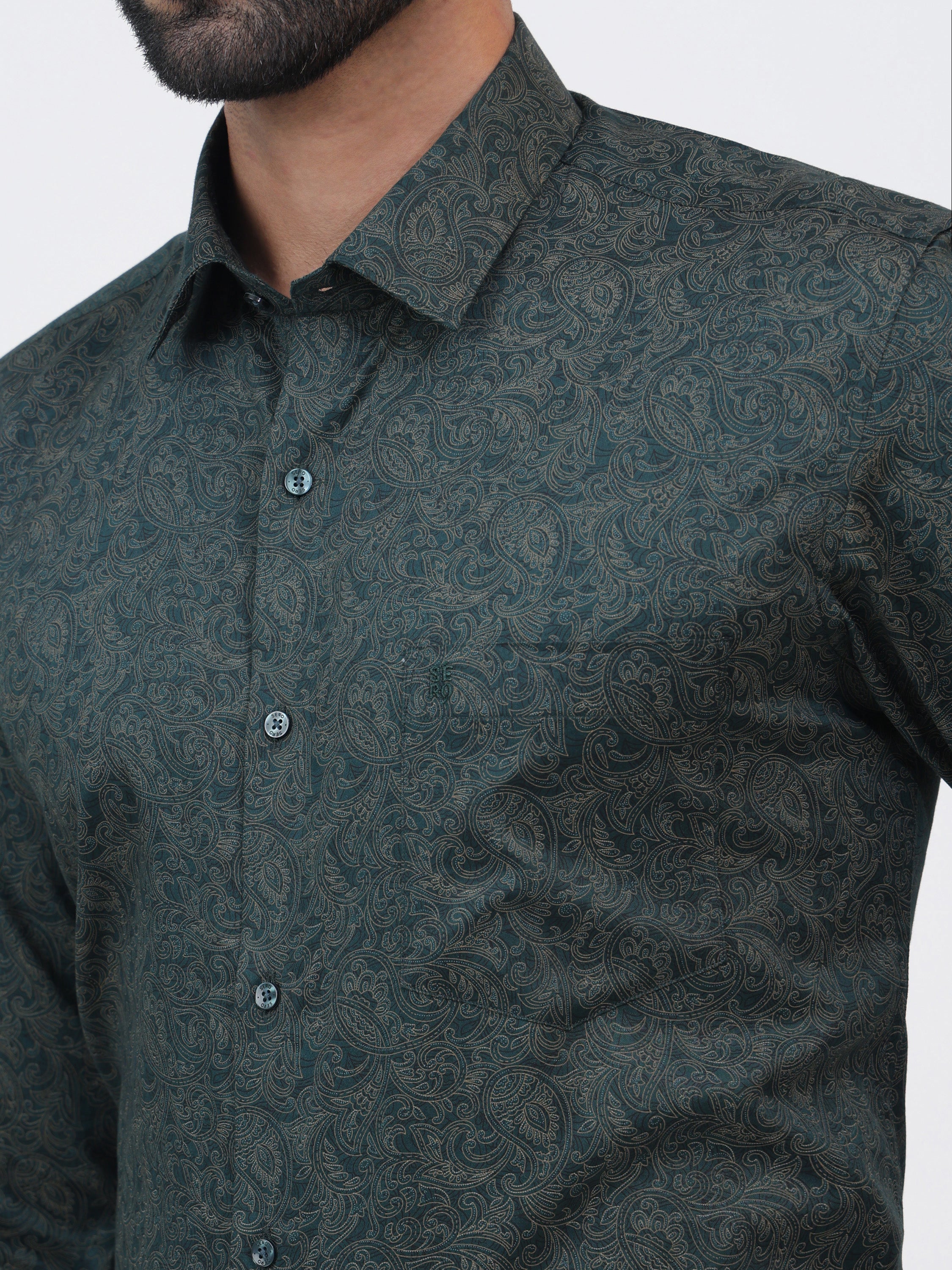 Emboss Green Silver Shirt