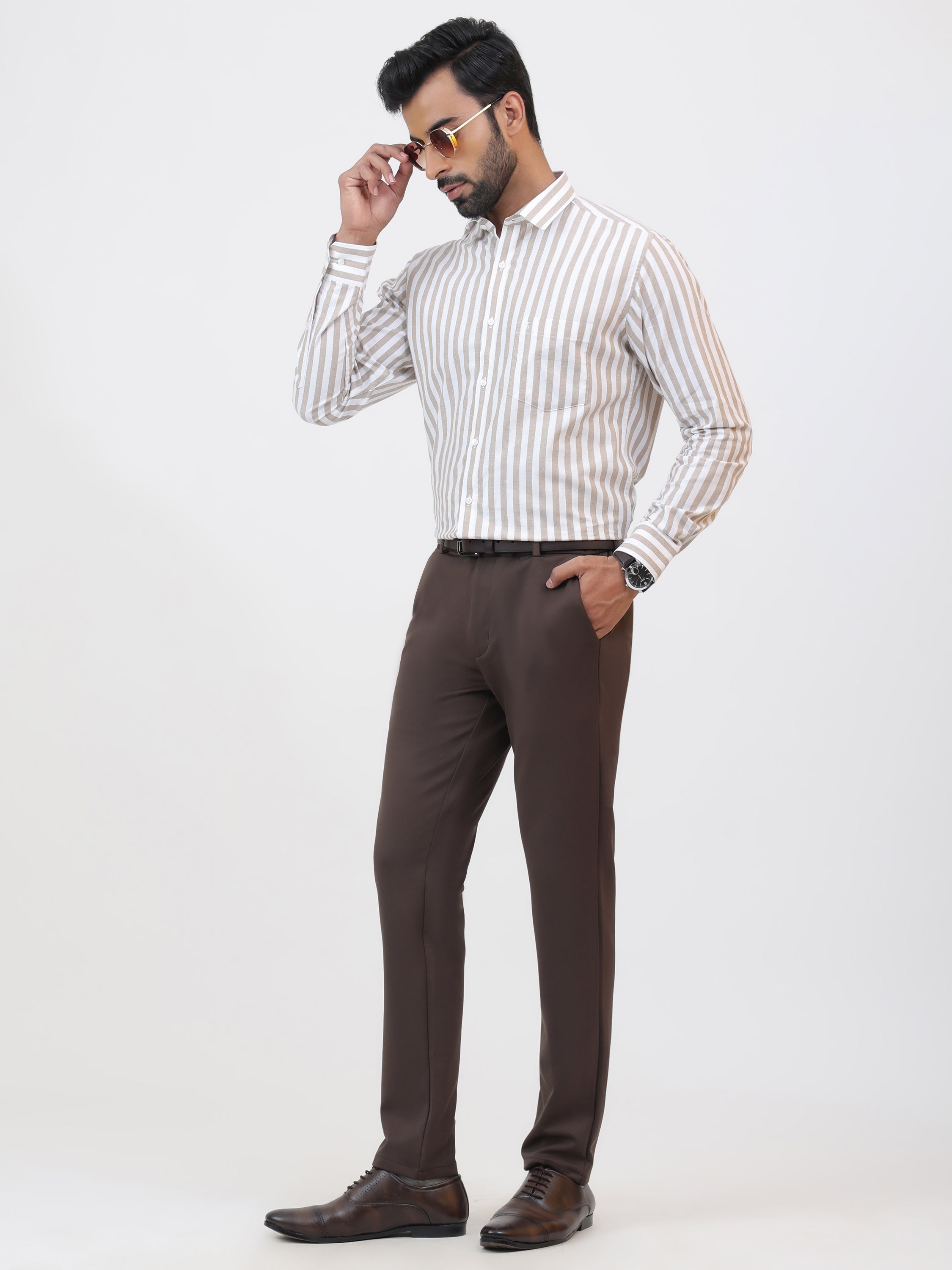Latte Stripe Shirt