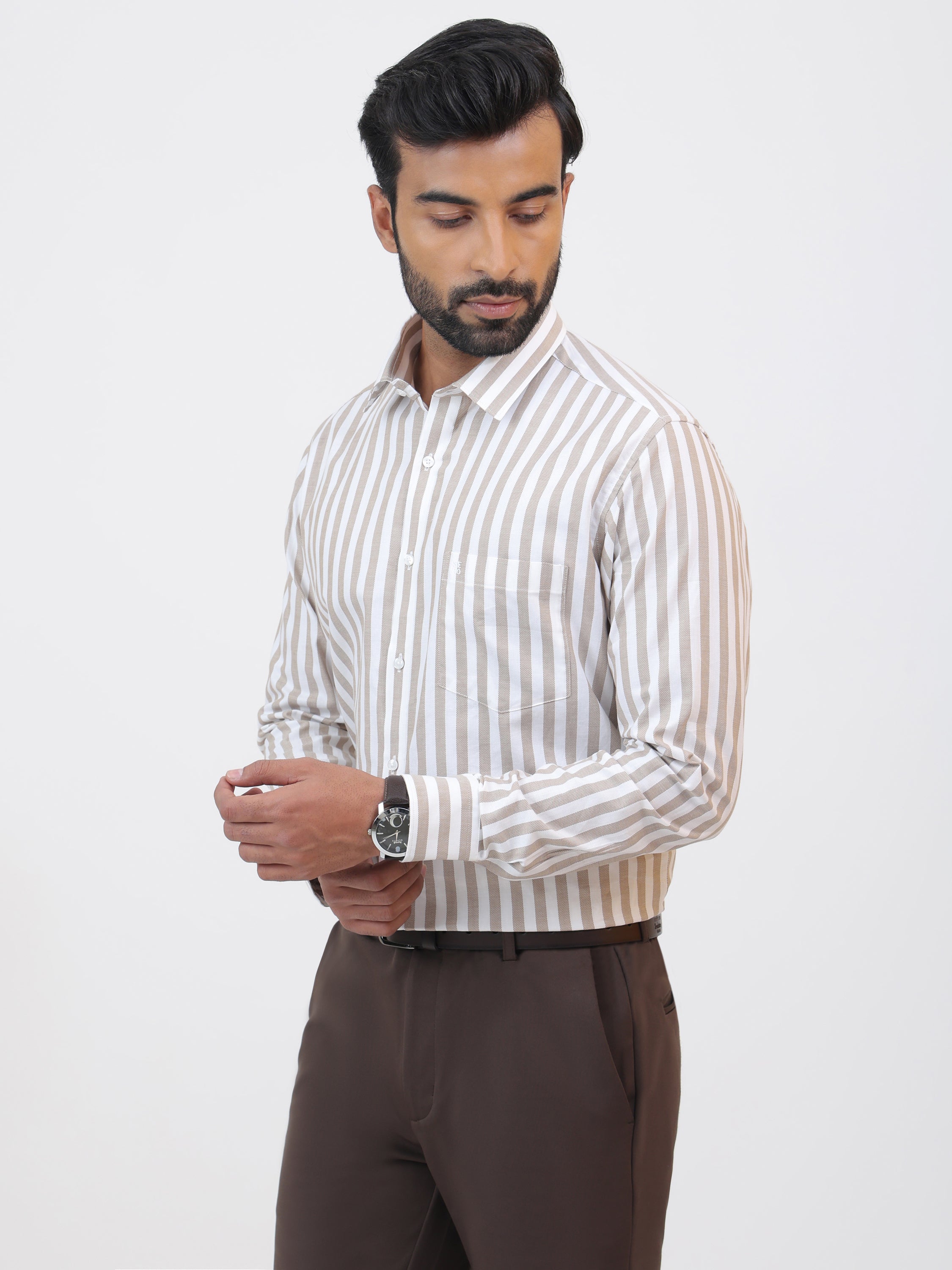 Latte Stripe Shirt
