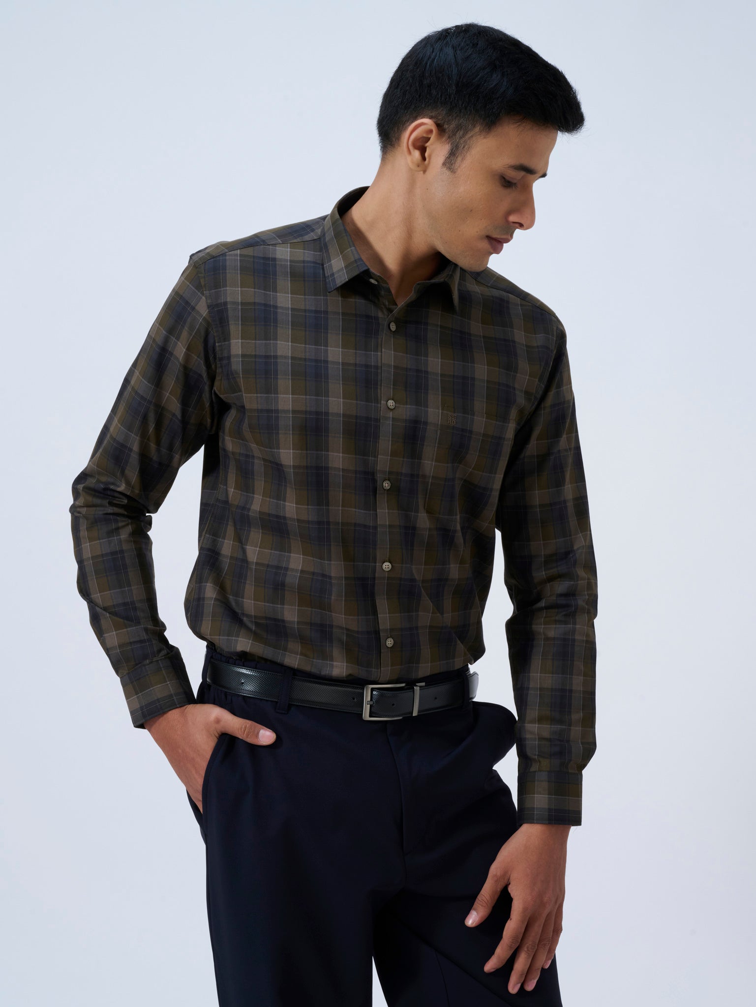 Black Olive Tartan Shirt