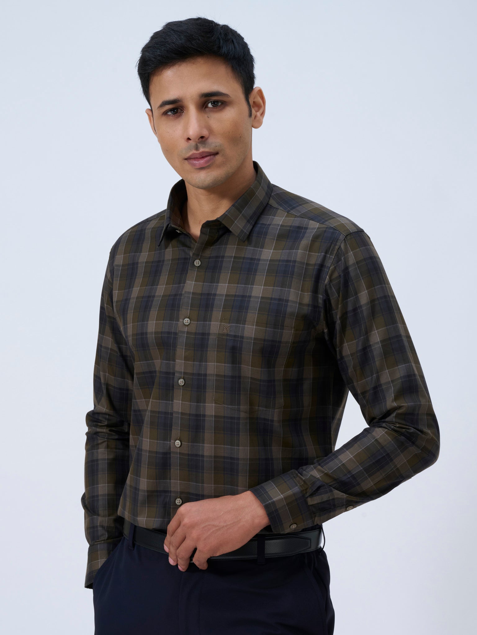 Black Olive Tartan Shirt