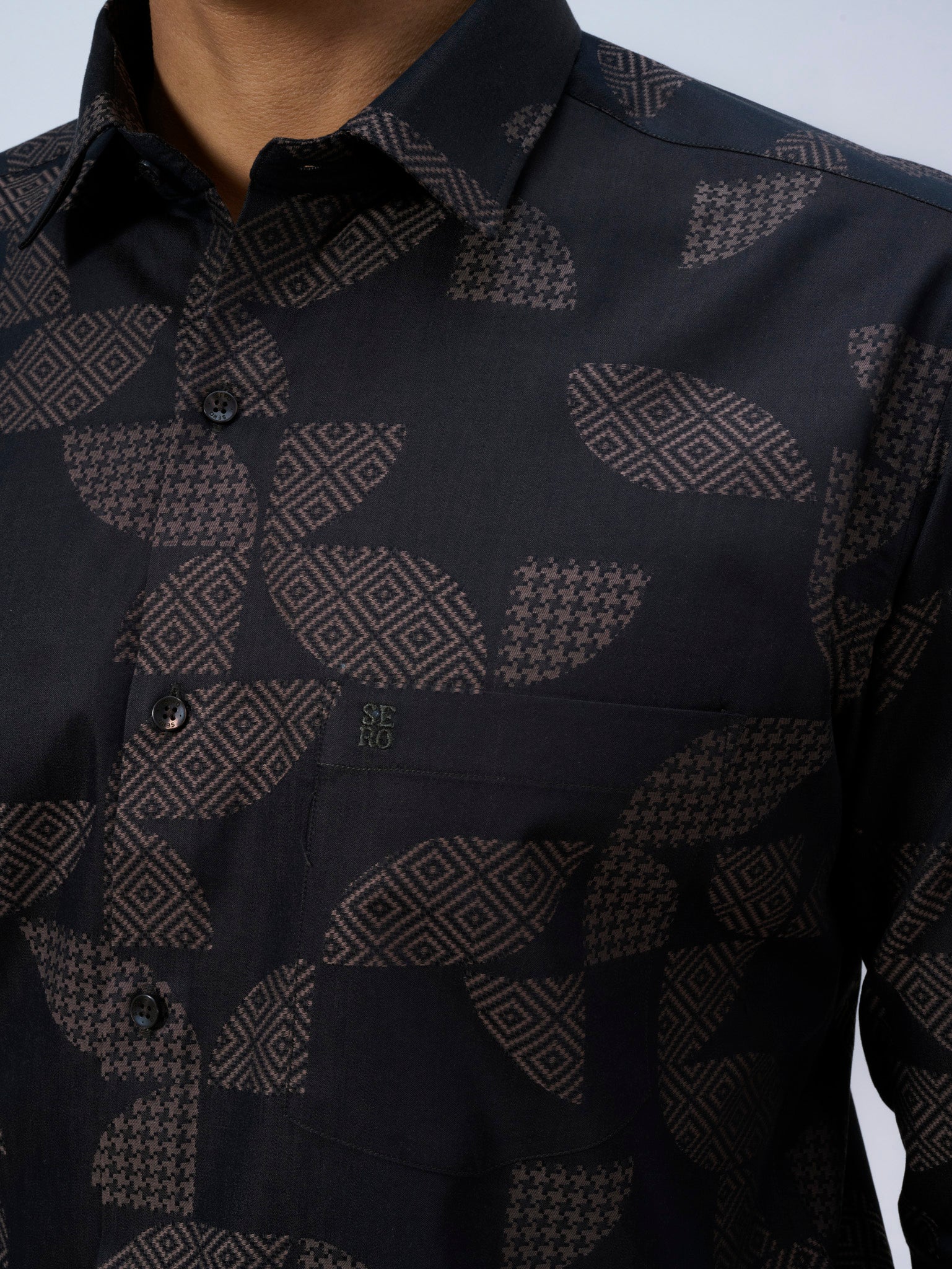 Galaxy Black Jacquard Shirt
