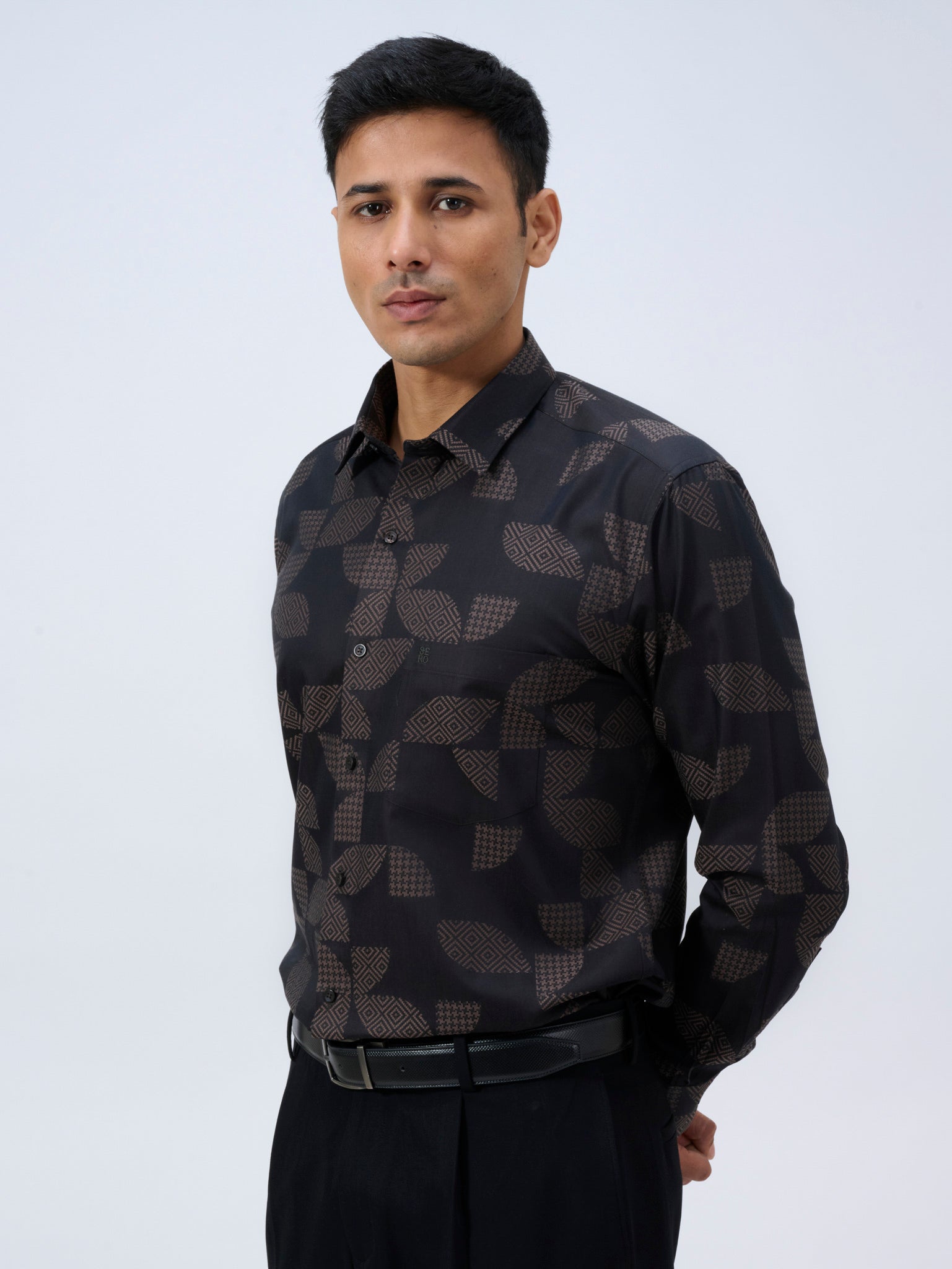 Galaxy Black Jacquard Shirt