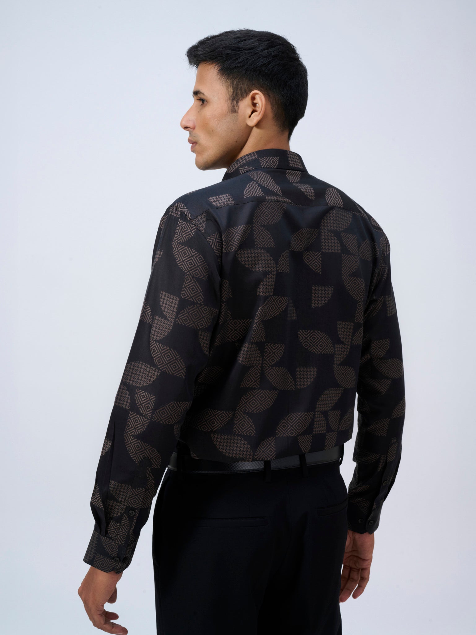 Galaxy Black Jacquard Shirt