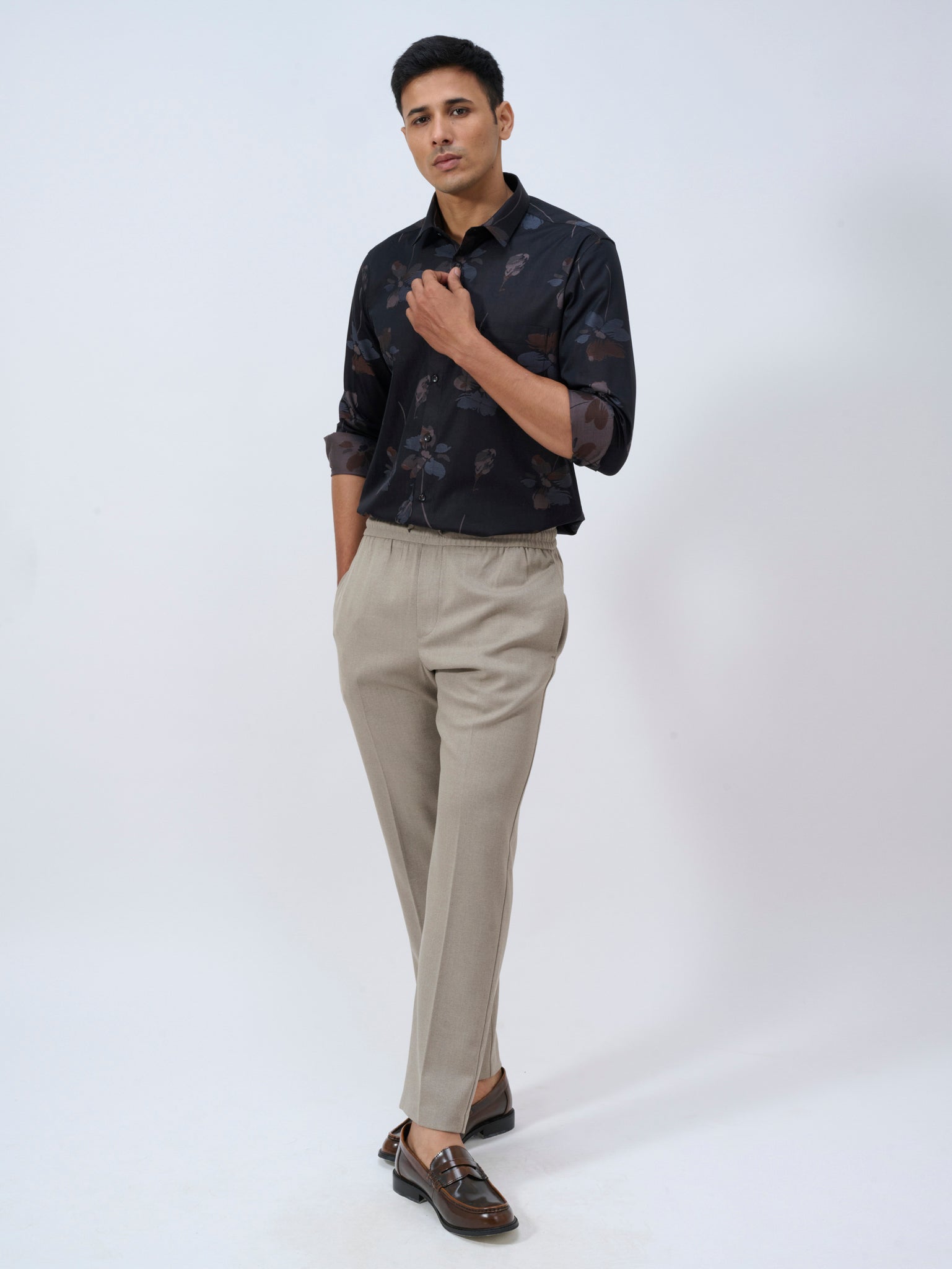 Midnight Bloom Jacquard Shirt