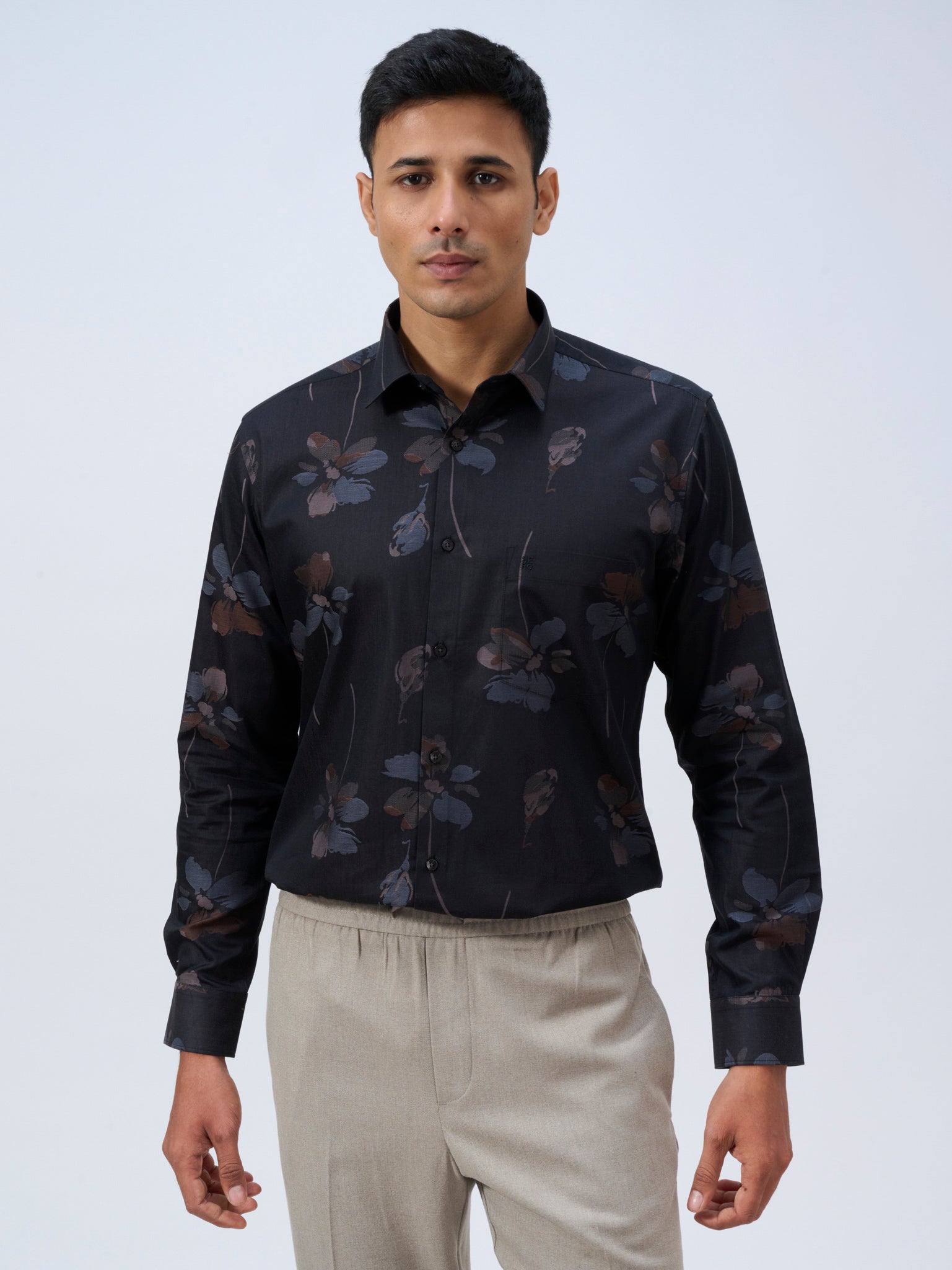 Midnight Bloom Jacquard Shirt