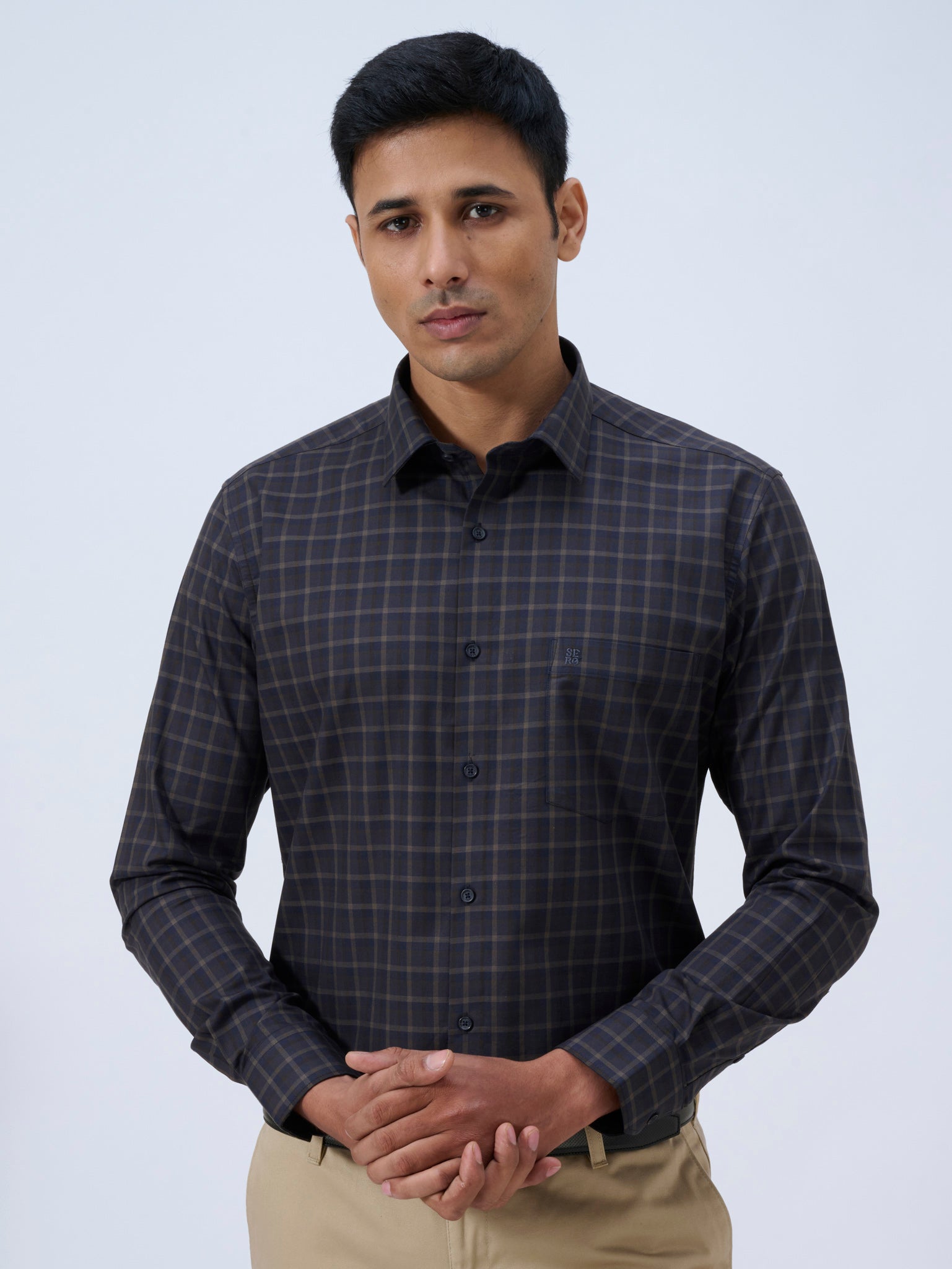 Nightfield Blue Windowpane Shirt