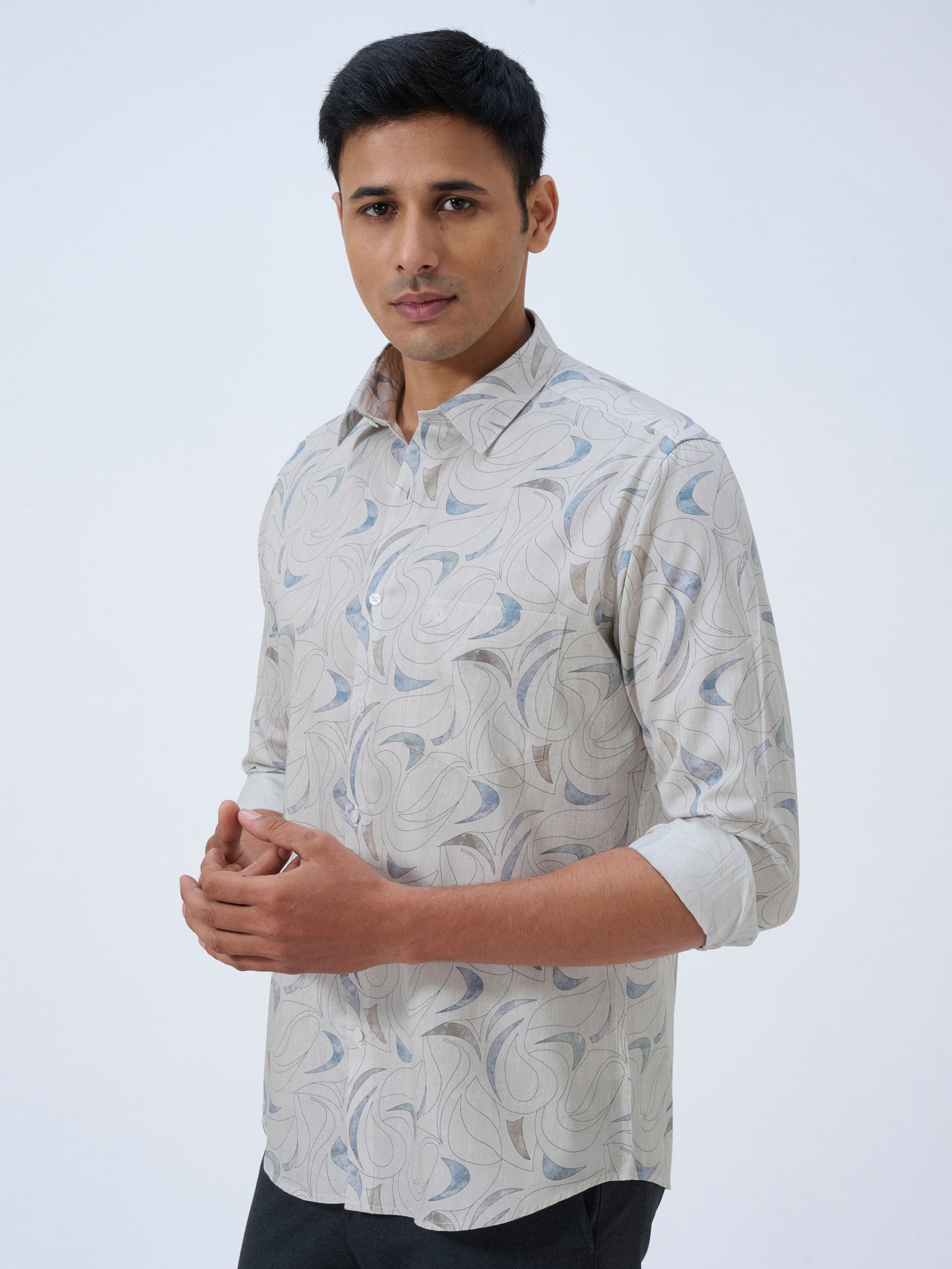 Harbour Grey Abstract Print Shirt