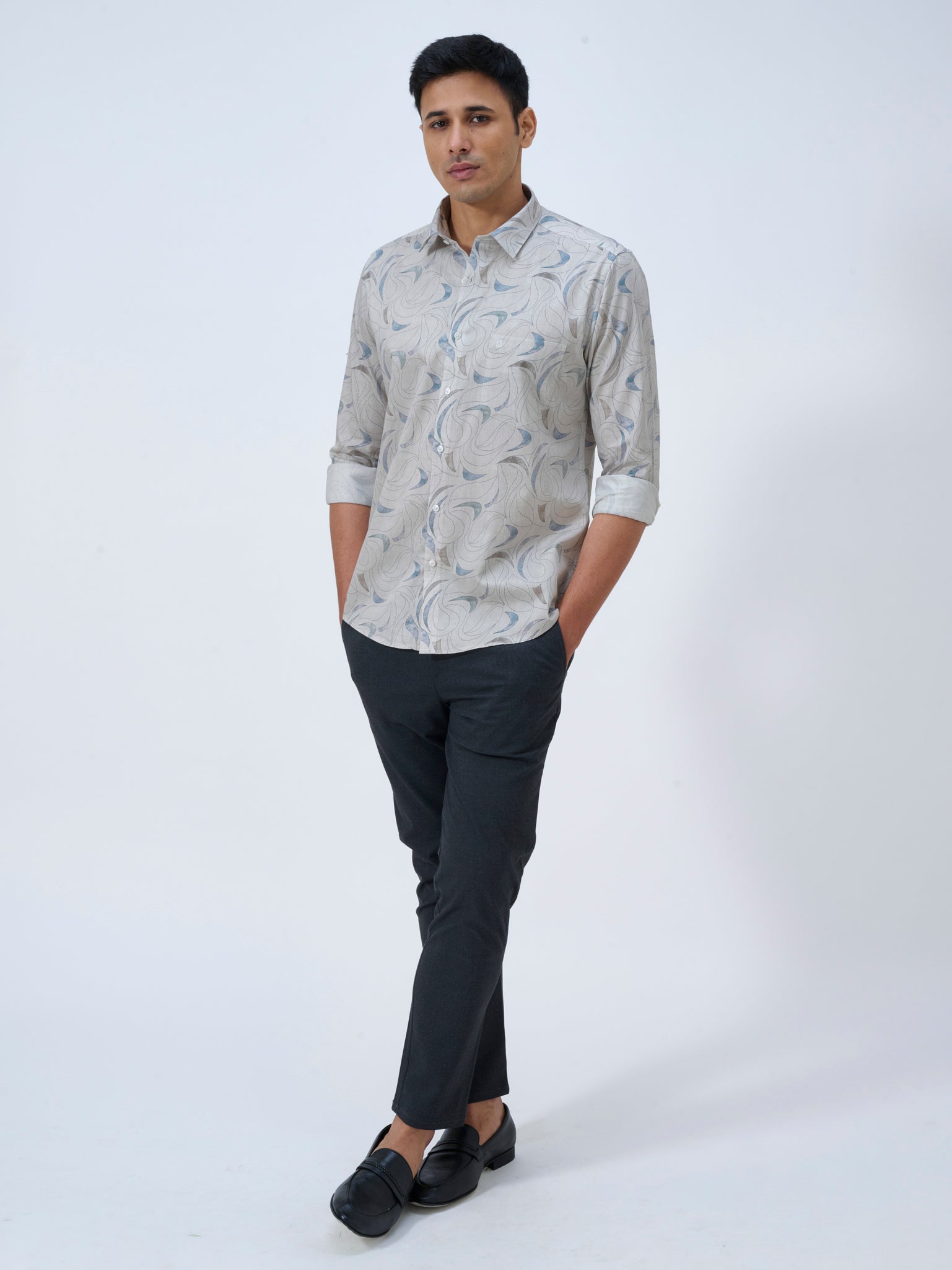 Harbour Grey Abstract Print Shirt
