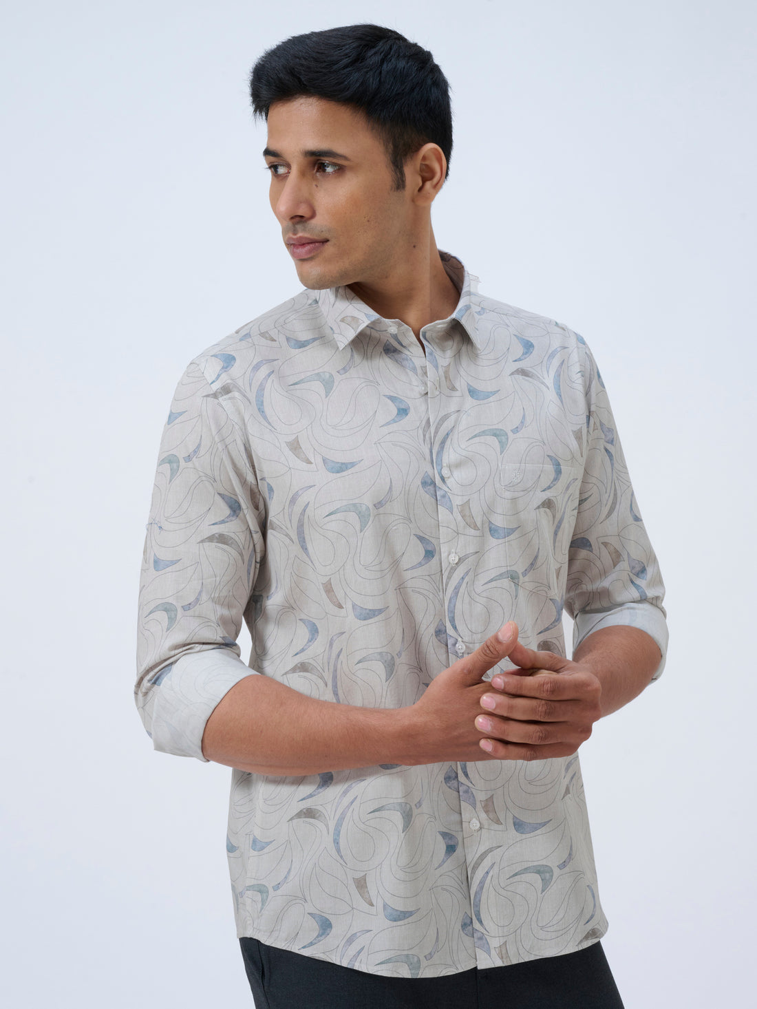 Harbour Grey Abstract Print Shirt