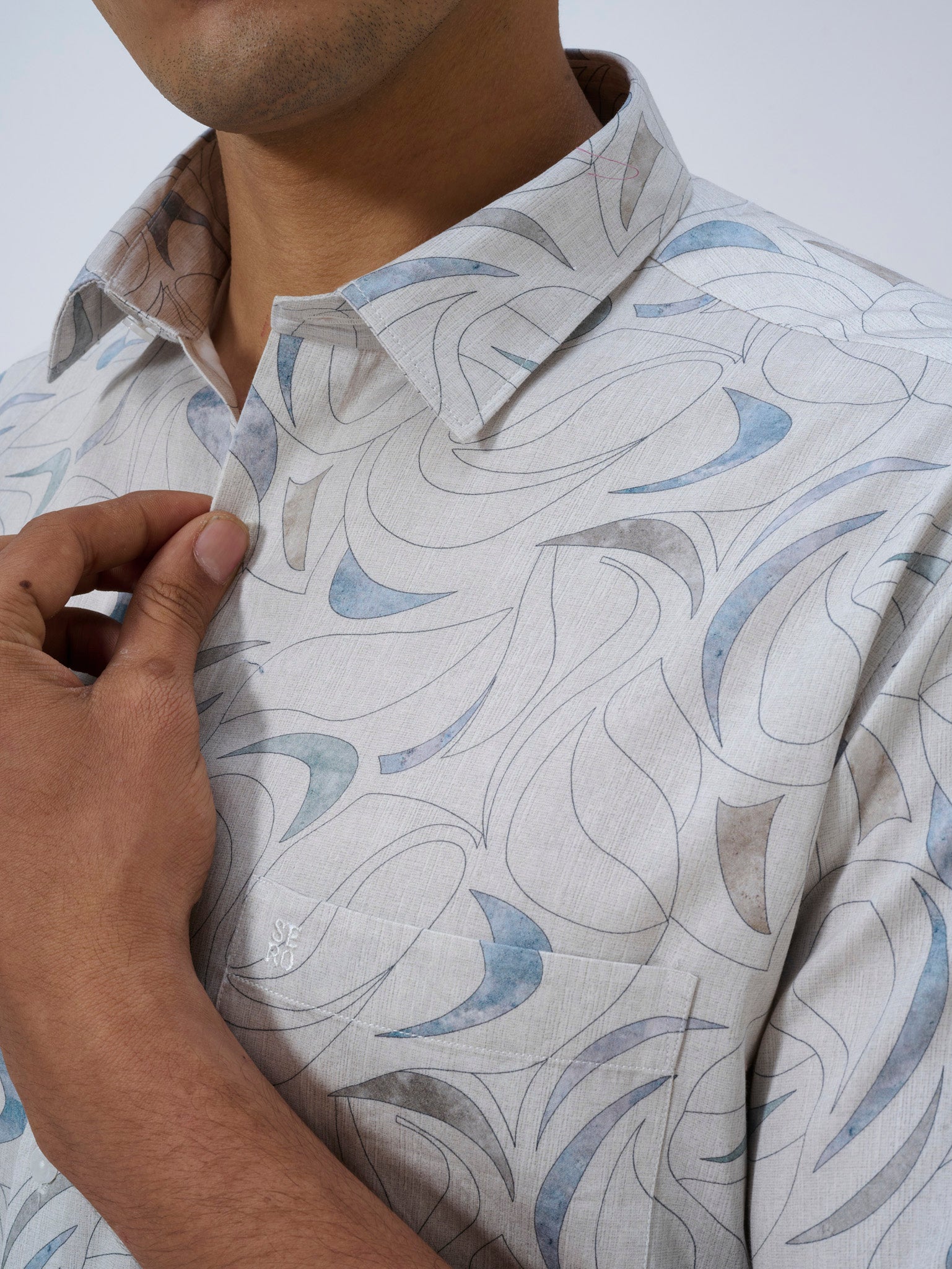 Harbour Grey Abstract Print Shirt