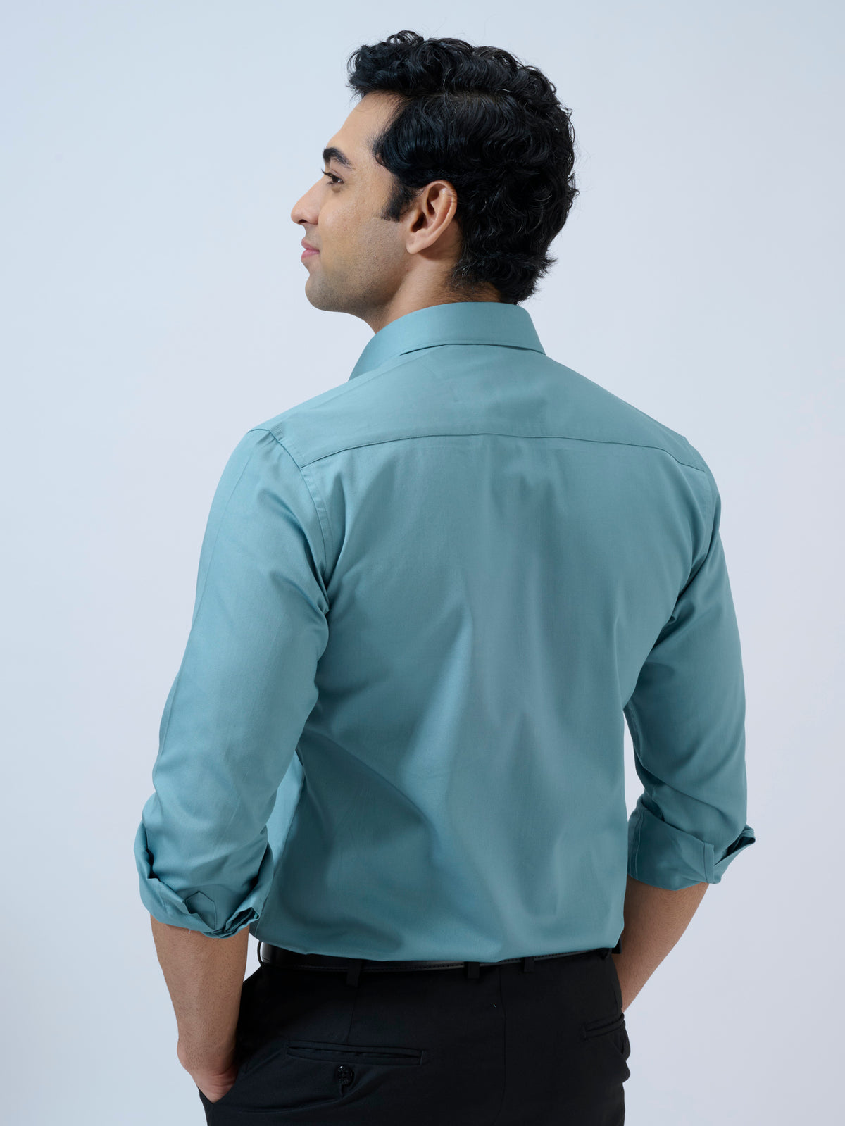 Slate Blue Solid Shirt