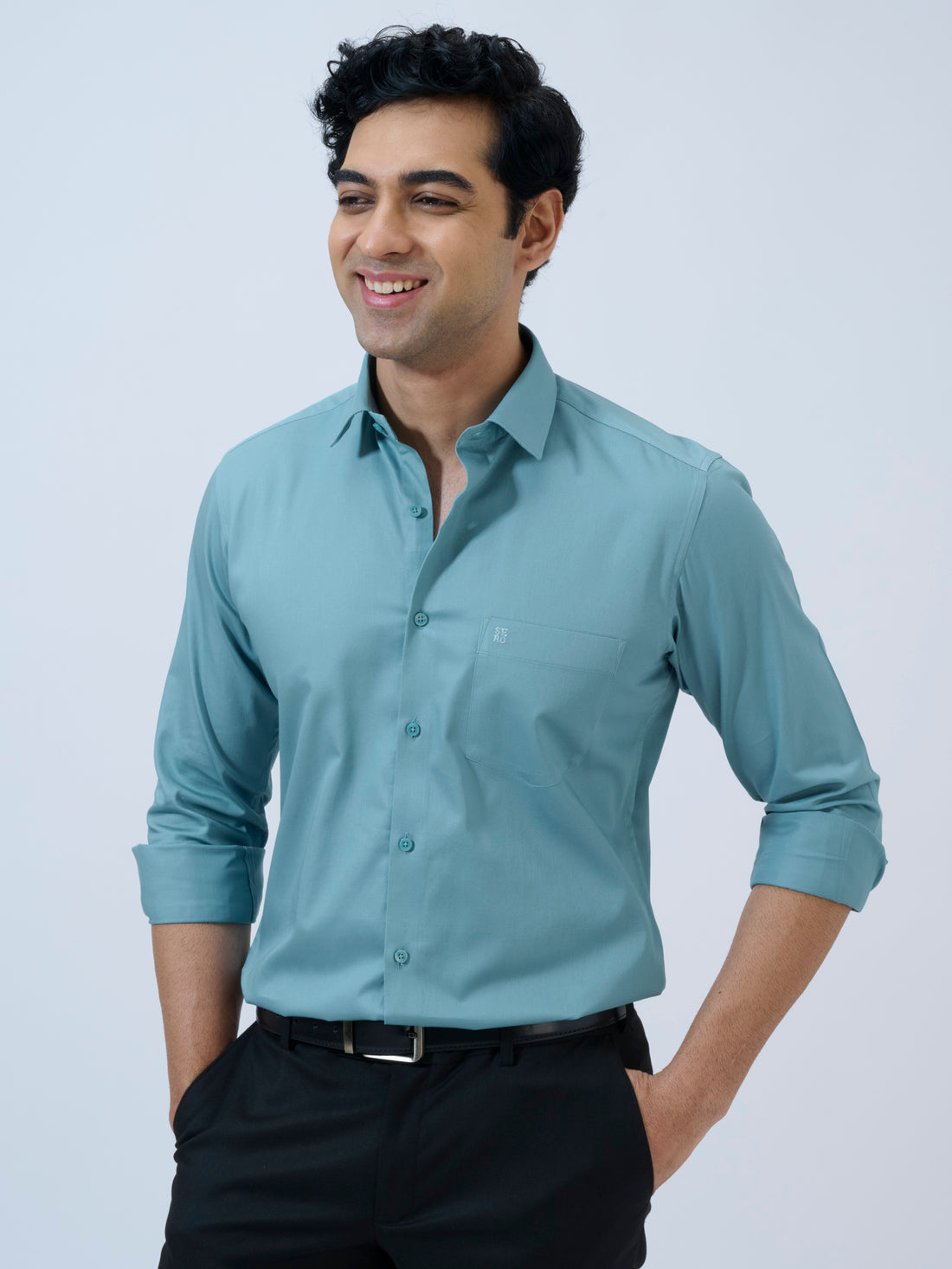 Slate Blue Solid Shirt