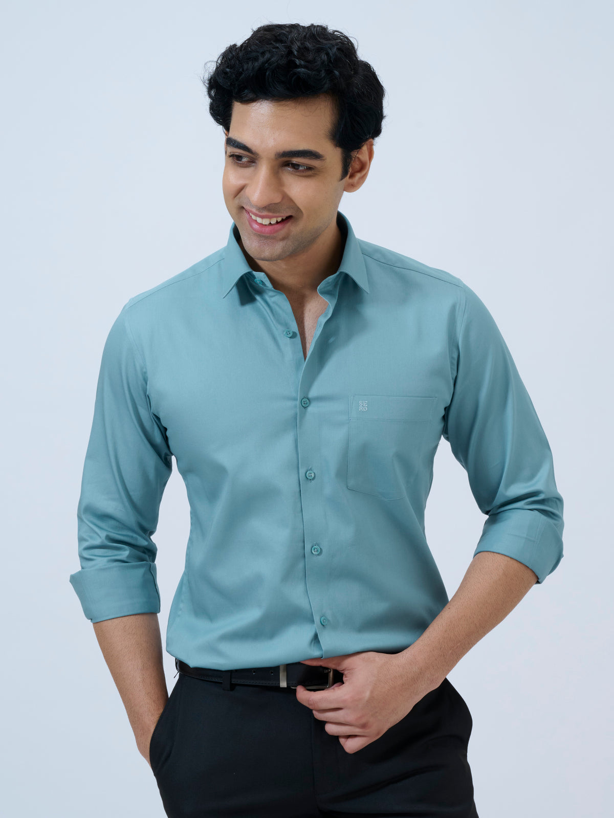 Slate Blue Solid Shirt