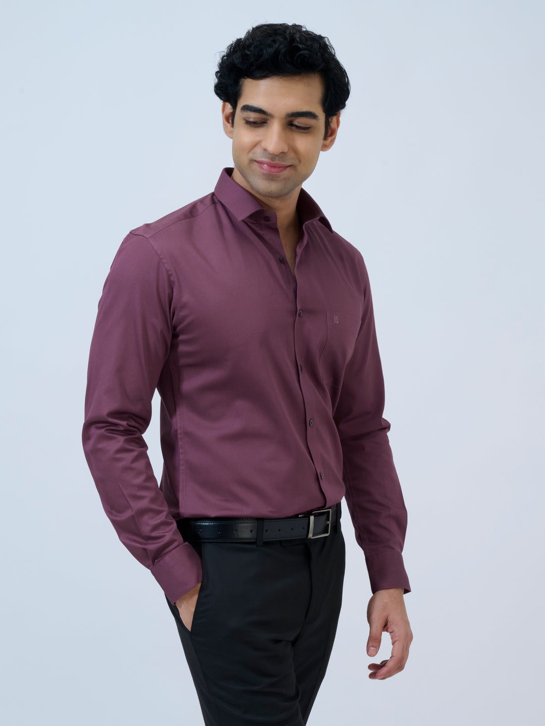 Mauve Wine Solid Shirt