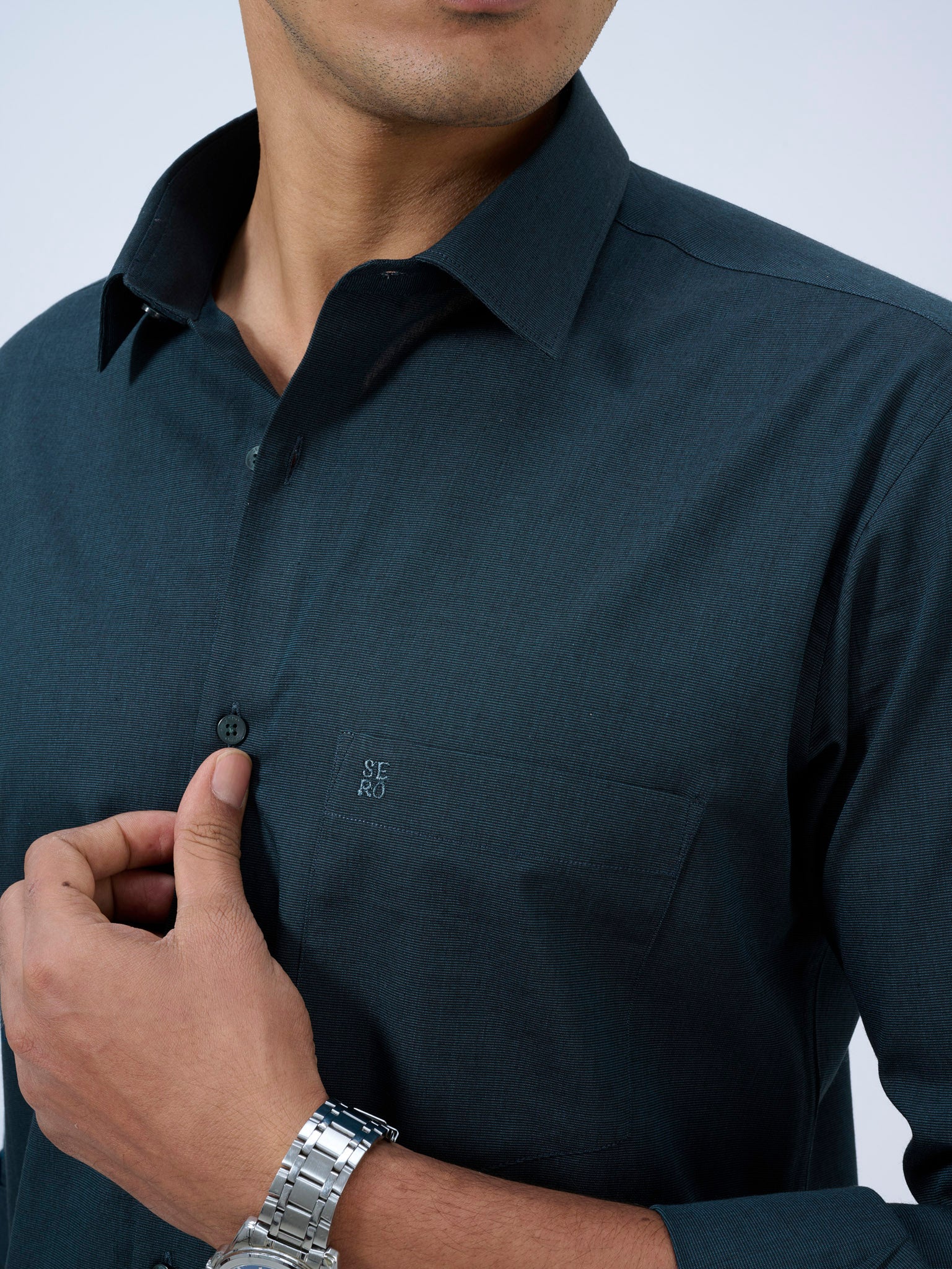 Hunter Green Solid Shirt
