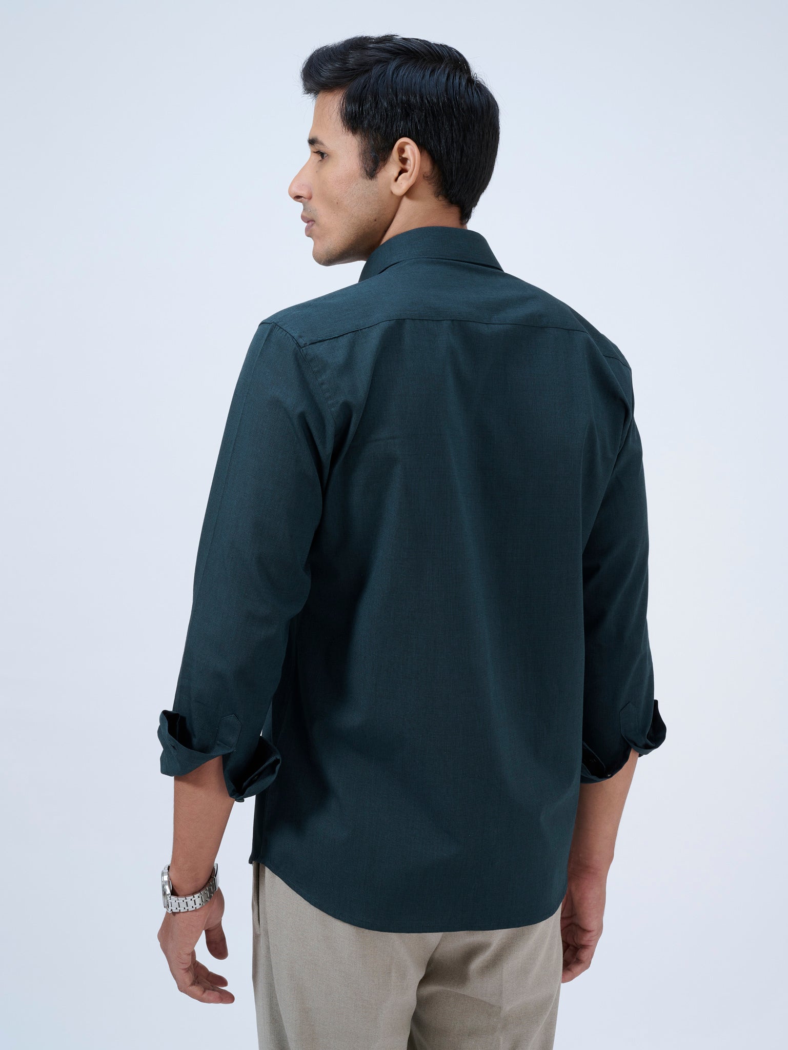 Hunter Green Solid Shirt