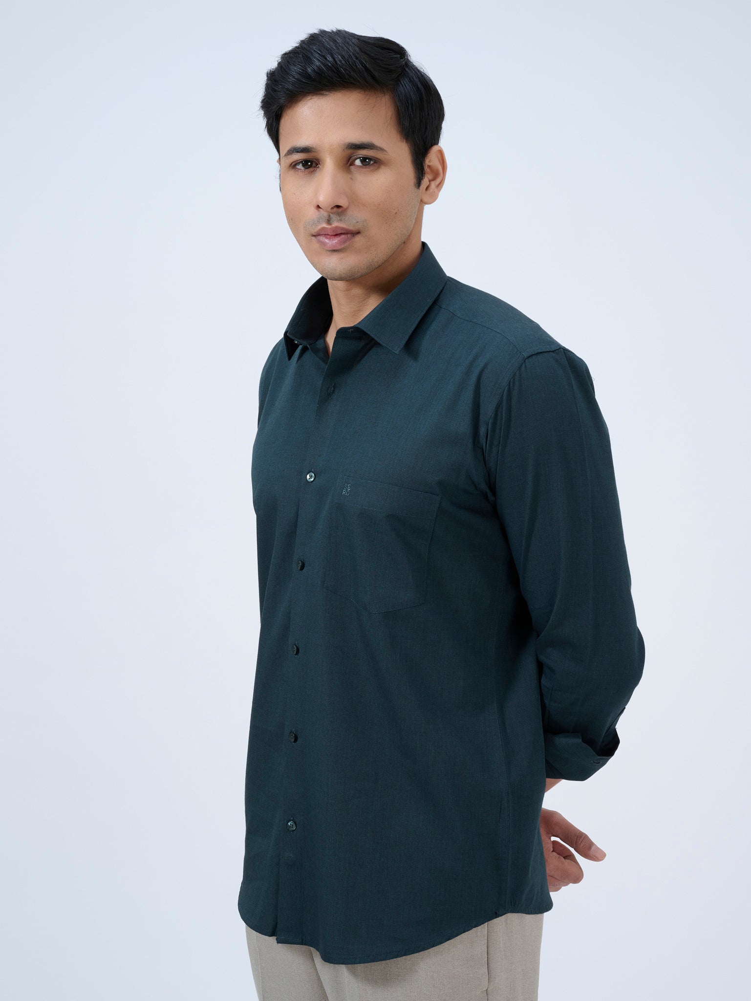 Hunter Green Solid Shirt