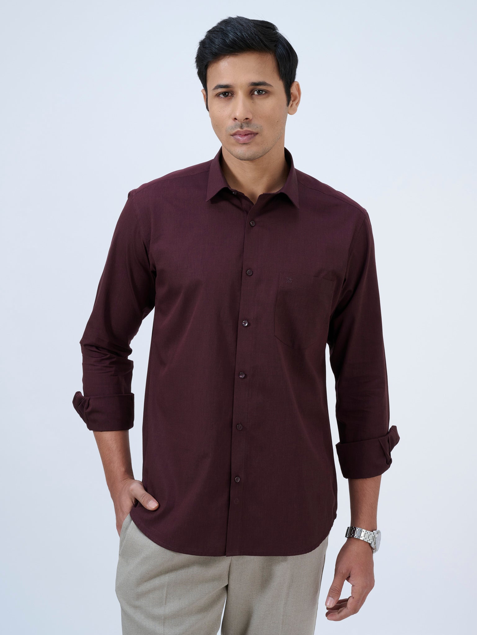 Aubergine Gleam Solid Shirt