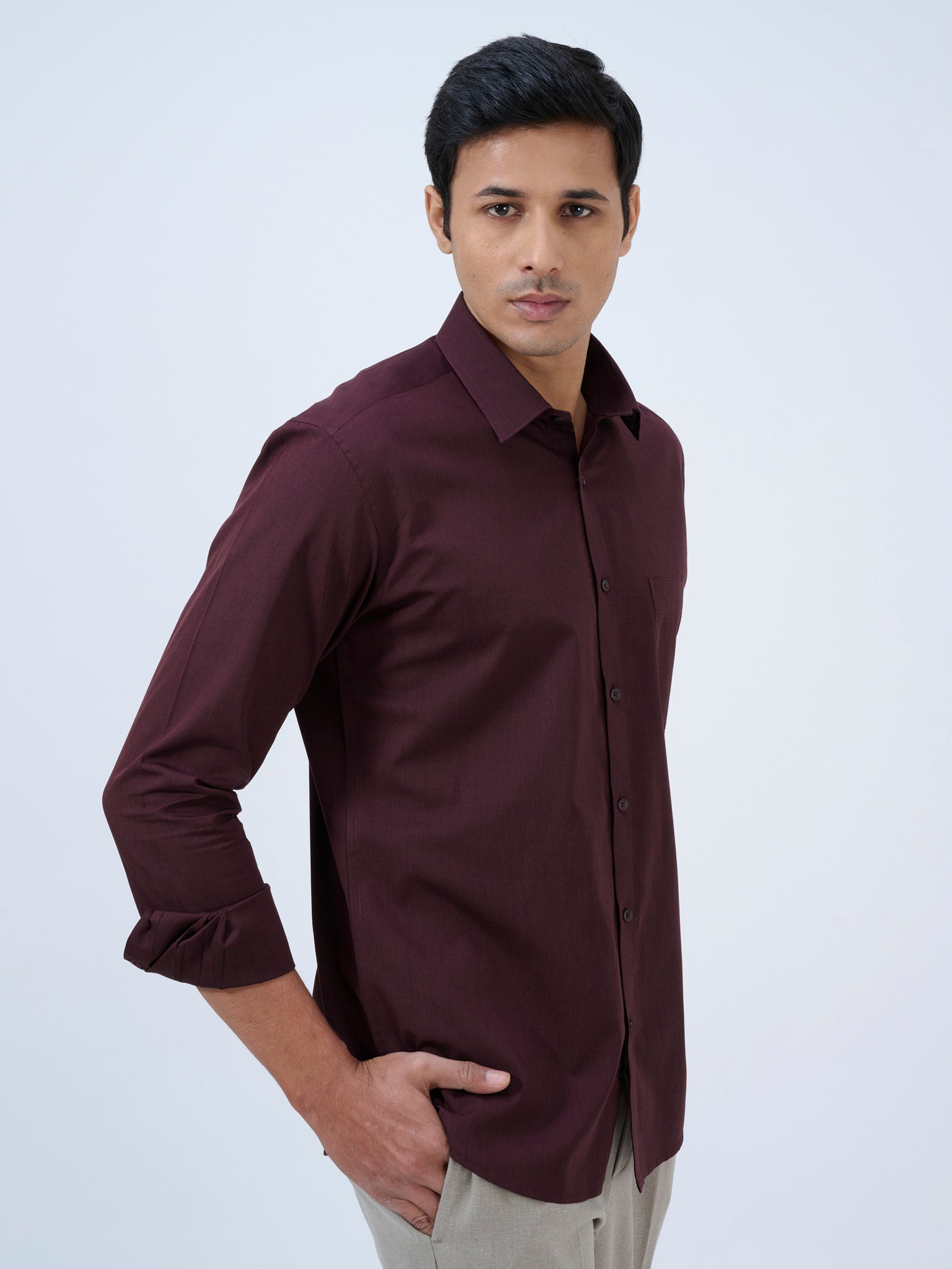 Aubergine Gleam Solid Shirt
