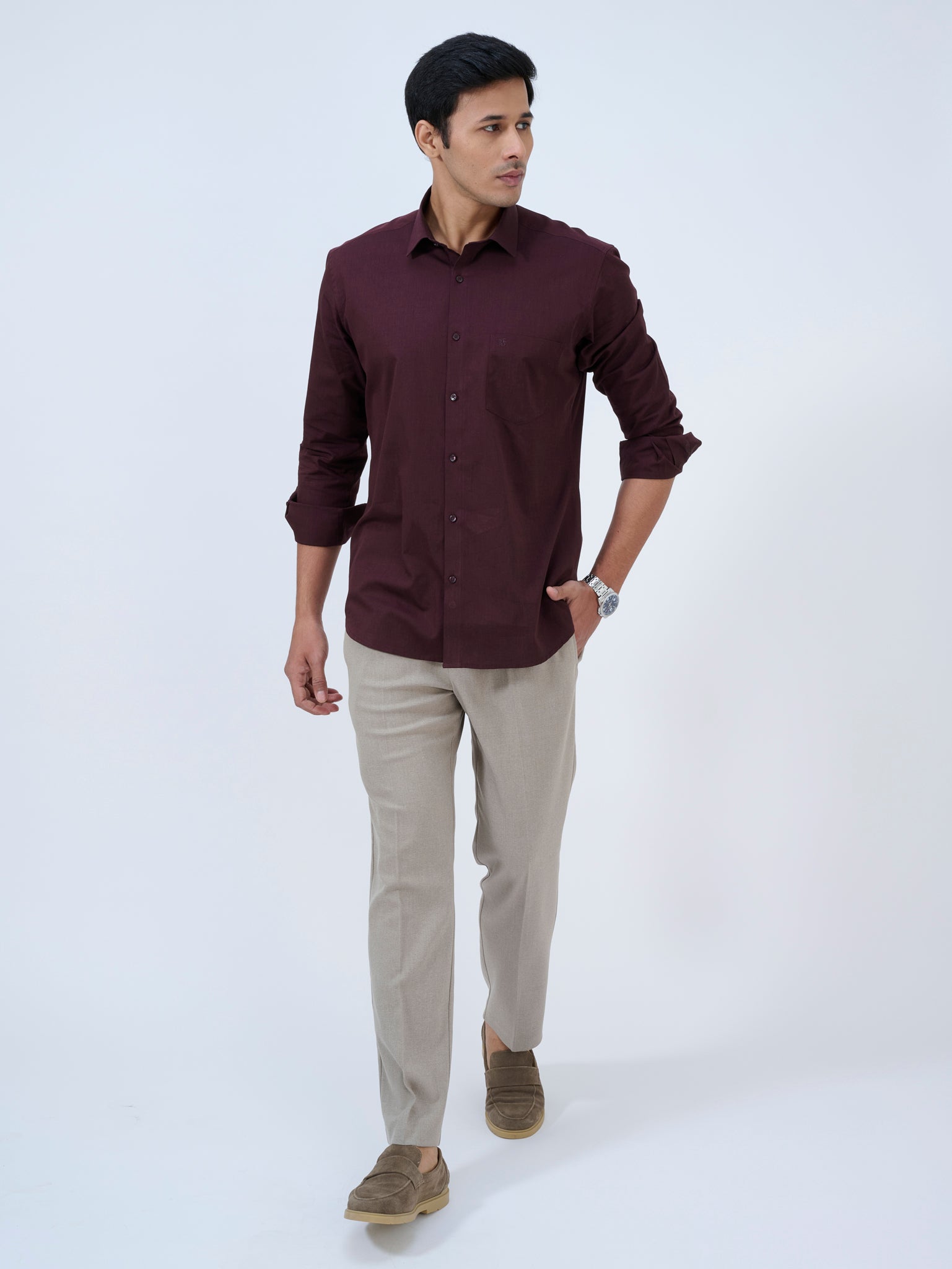 Aubergine Gleam Solid Shirt