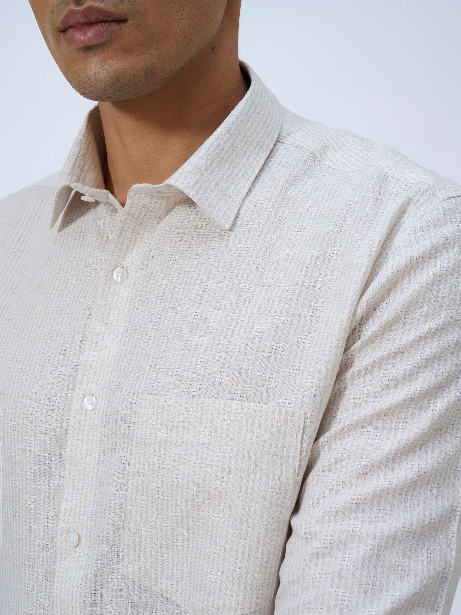 Soft Oat Cotton Linen Dobby Shirt