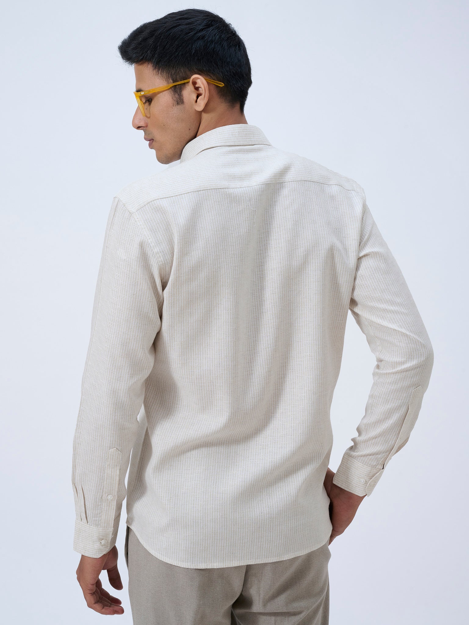 Soft Oat Cotton Linen Dobby Shirt