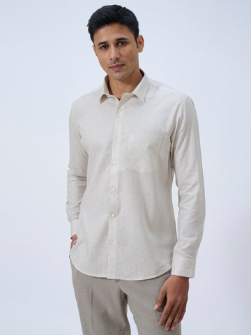 Soft Oat Cotton Linen Dobby Shirt