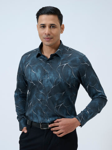 Hague Blue Abstract Shirt
