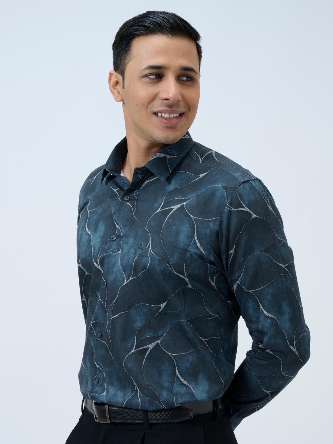 Hague Blue Abstract Shirt