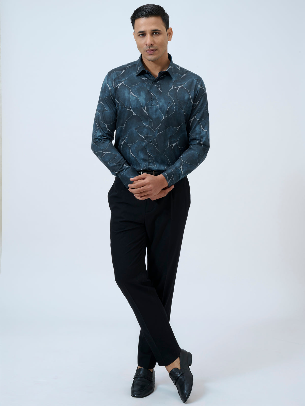 Hague Blue Abstract Shirt