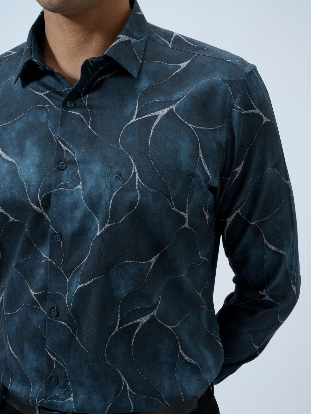 Hague Blue Abstract Shirt