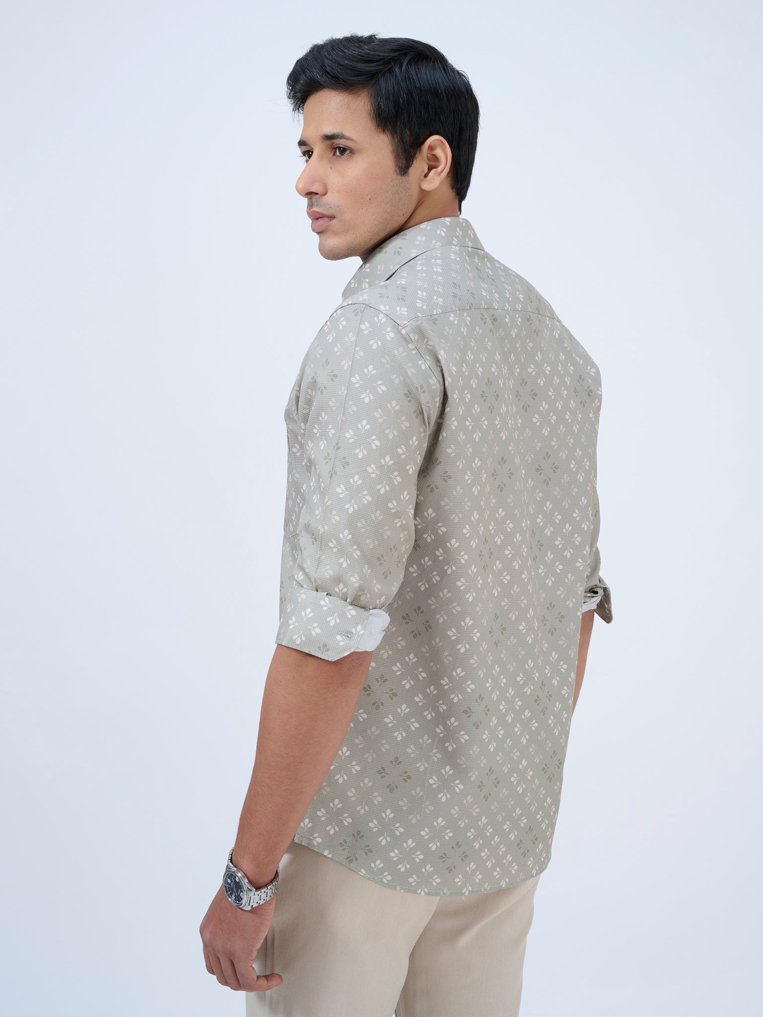Squirrel Grey Leaf Print Shirt