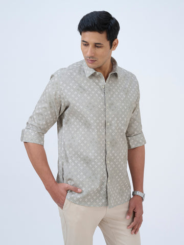 Squirrel Grey Leaf Print Shirt