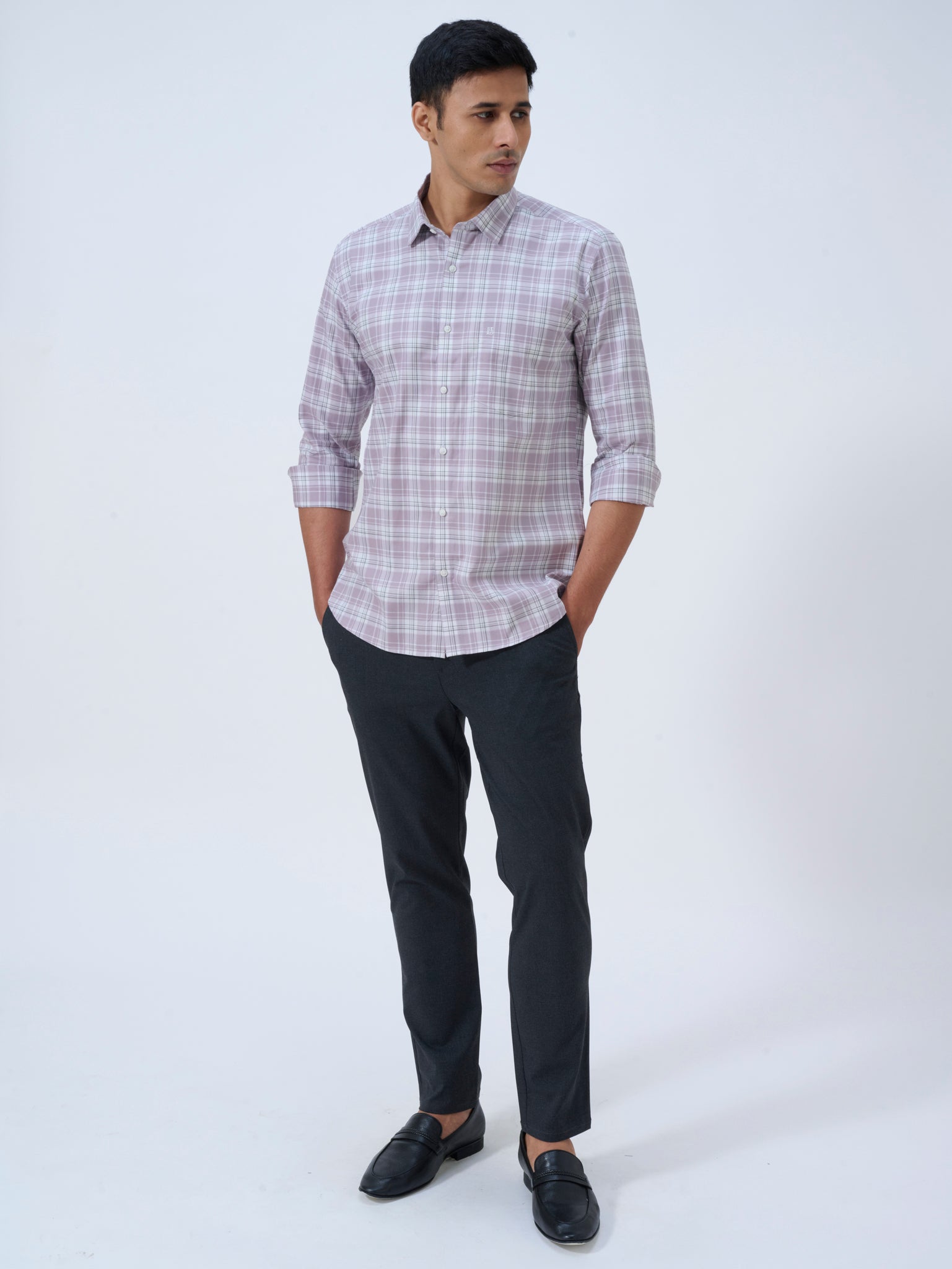 Lavender Fog Windowpane Shirt