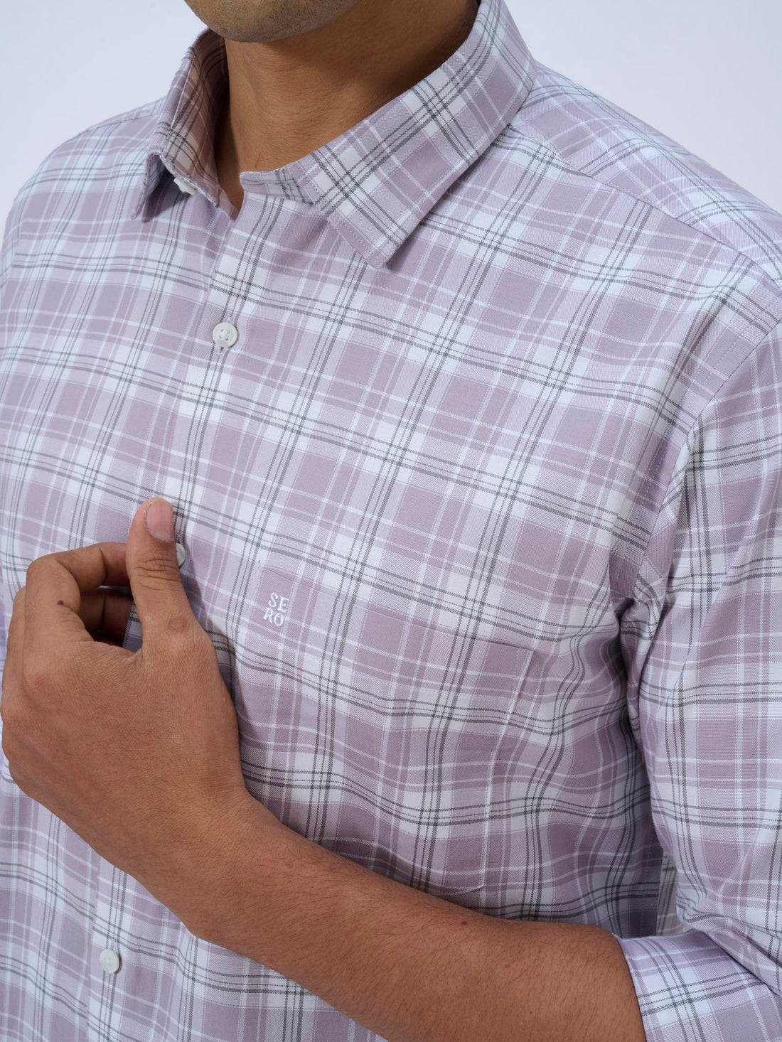Lavender Fog Windowpane Shirt