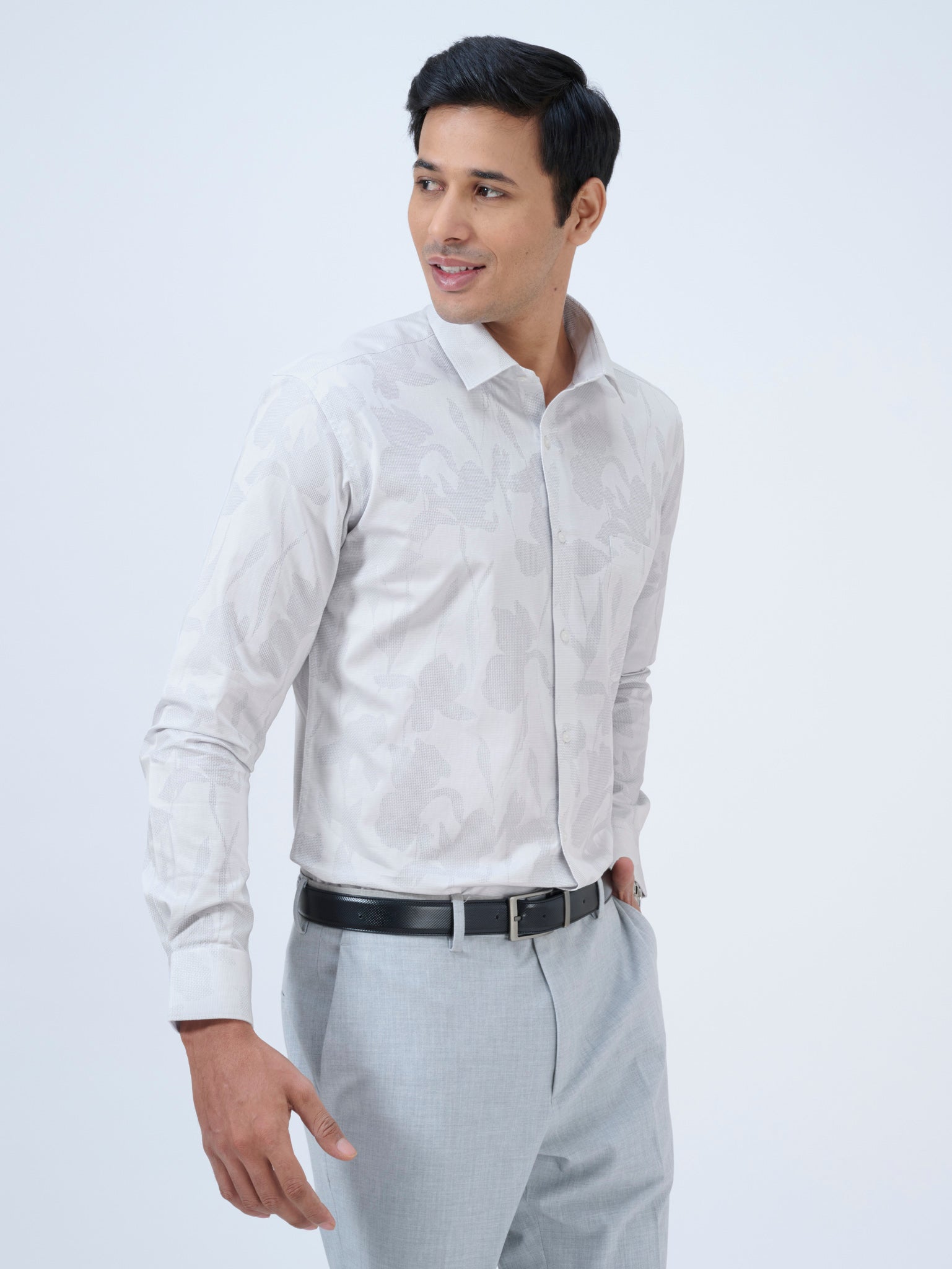 Chalk White Jacquard Shirt