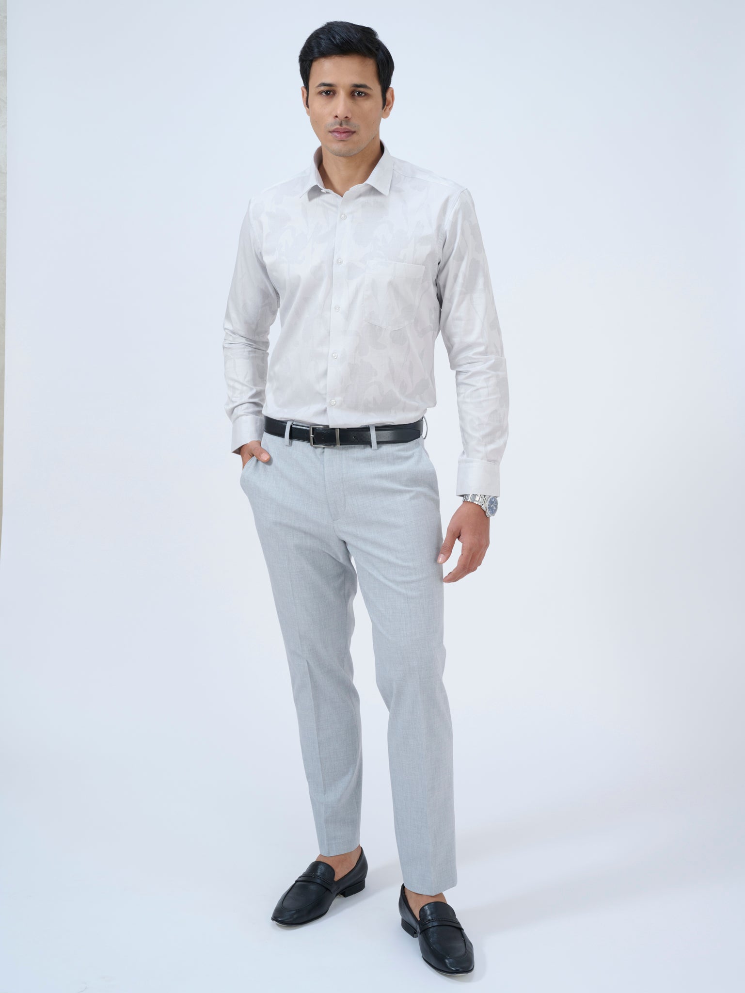 Chalk White Jacquard Shirt