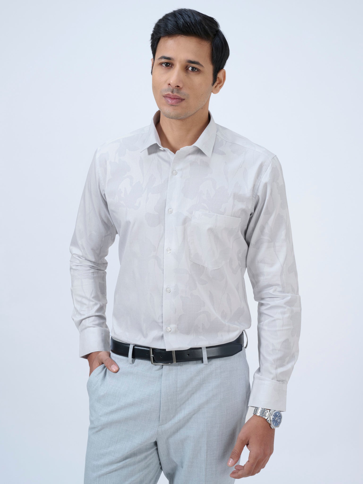 Chalk White Jacquard Shirt