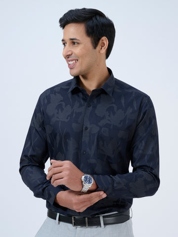 Black Pearl Blue Jacquard Shirt