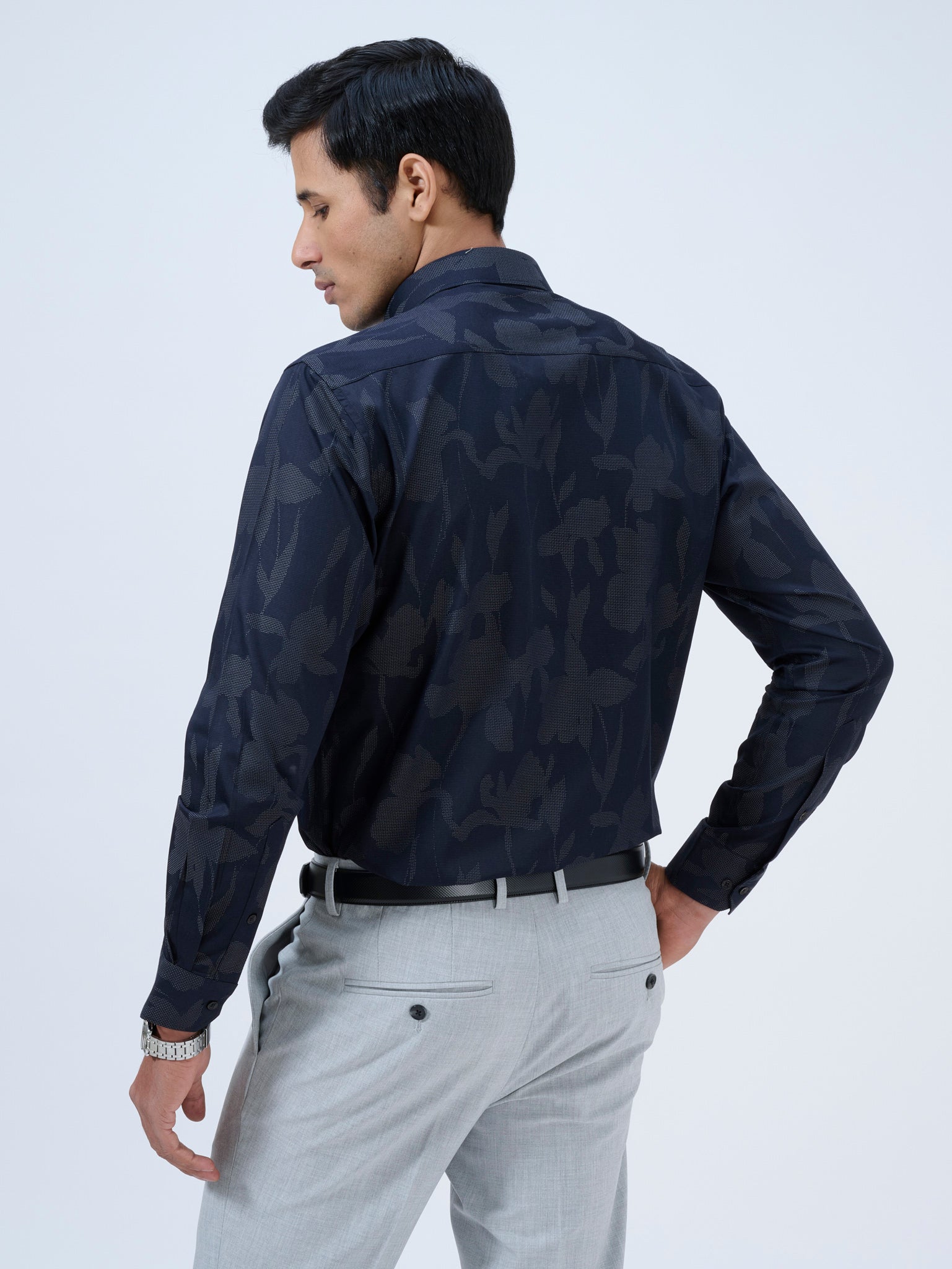 Black Pearl Blue Jacquard Shirt