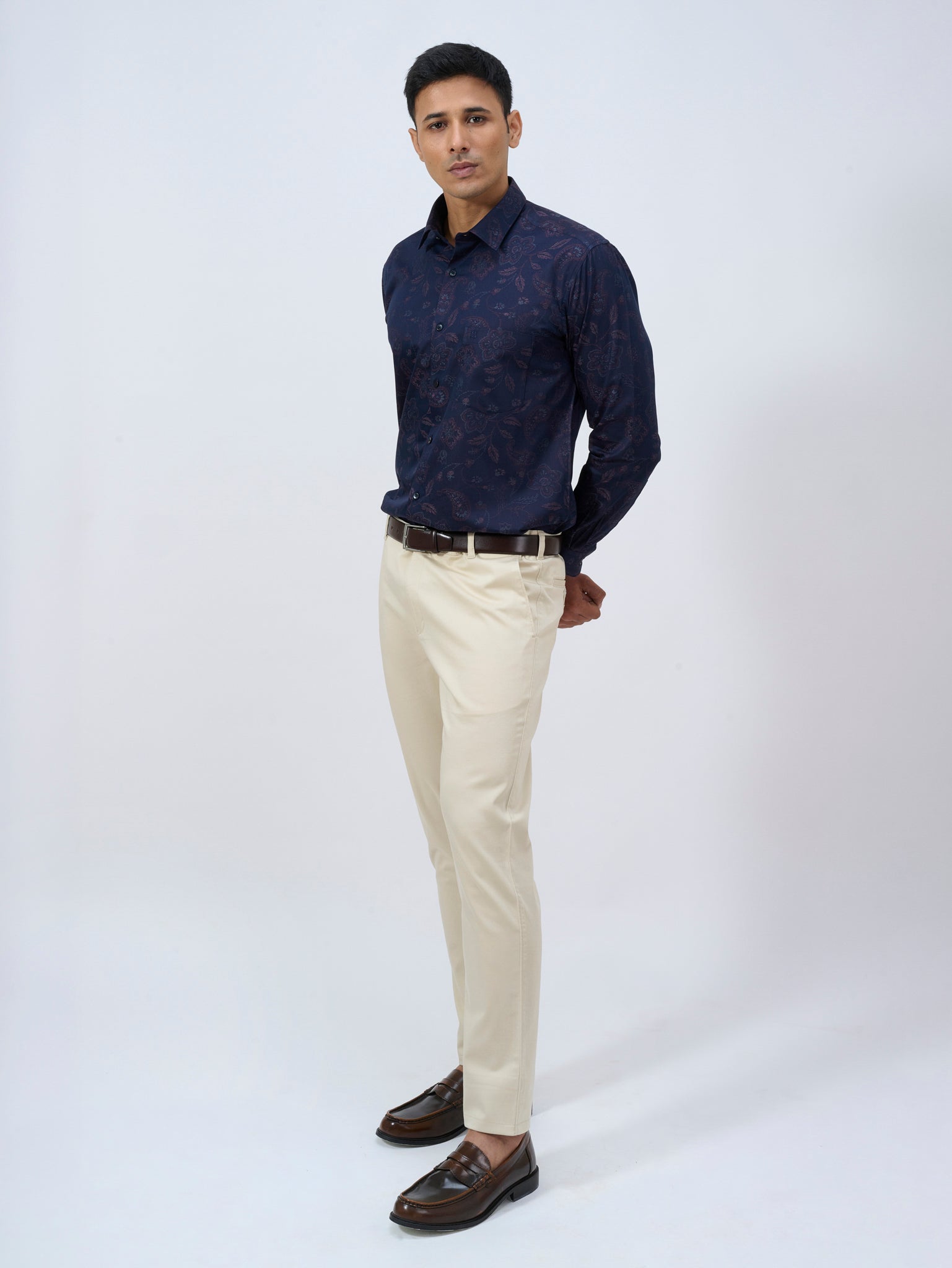 Deep Indigo Jacquard Shirt