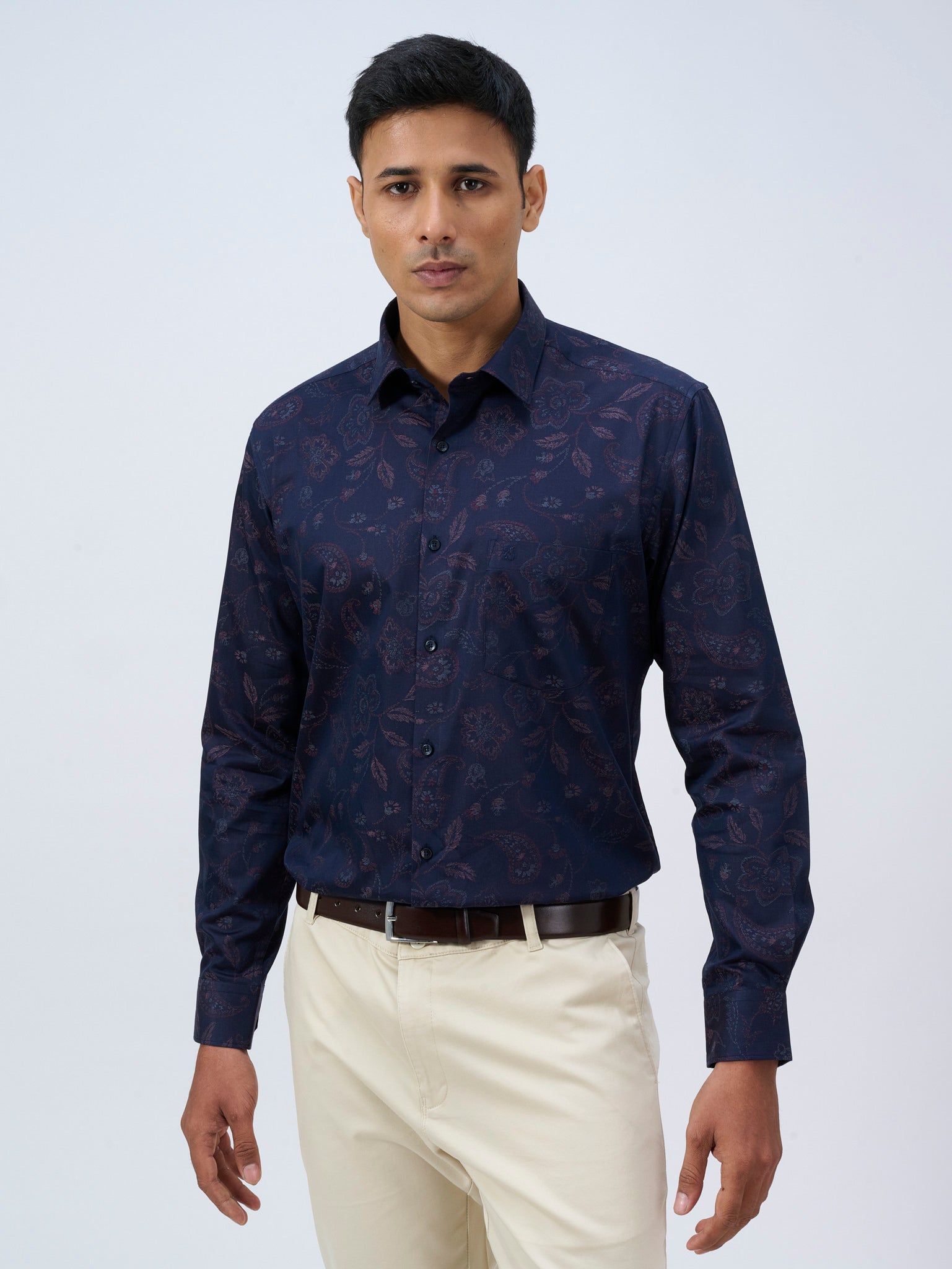 Deep Indigo Jacquard Shirt