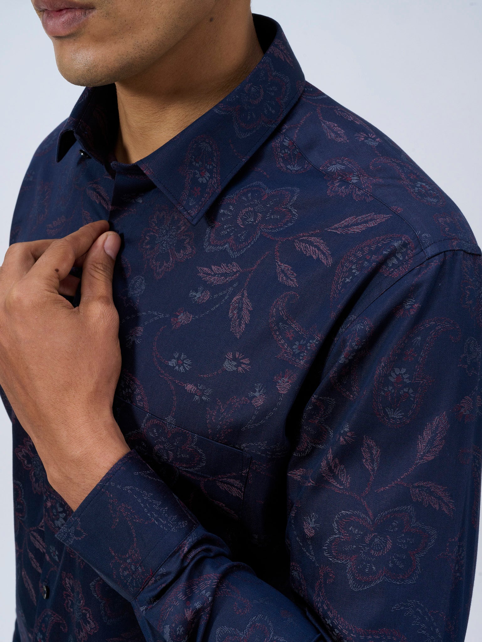 Deep Indigo Jacquard Shirt