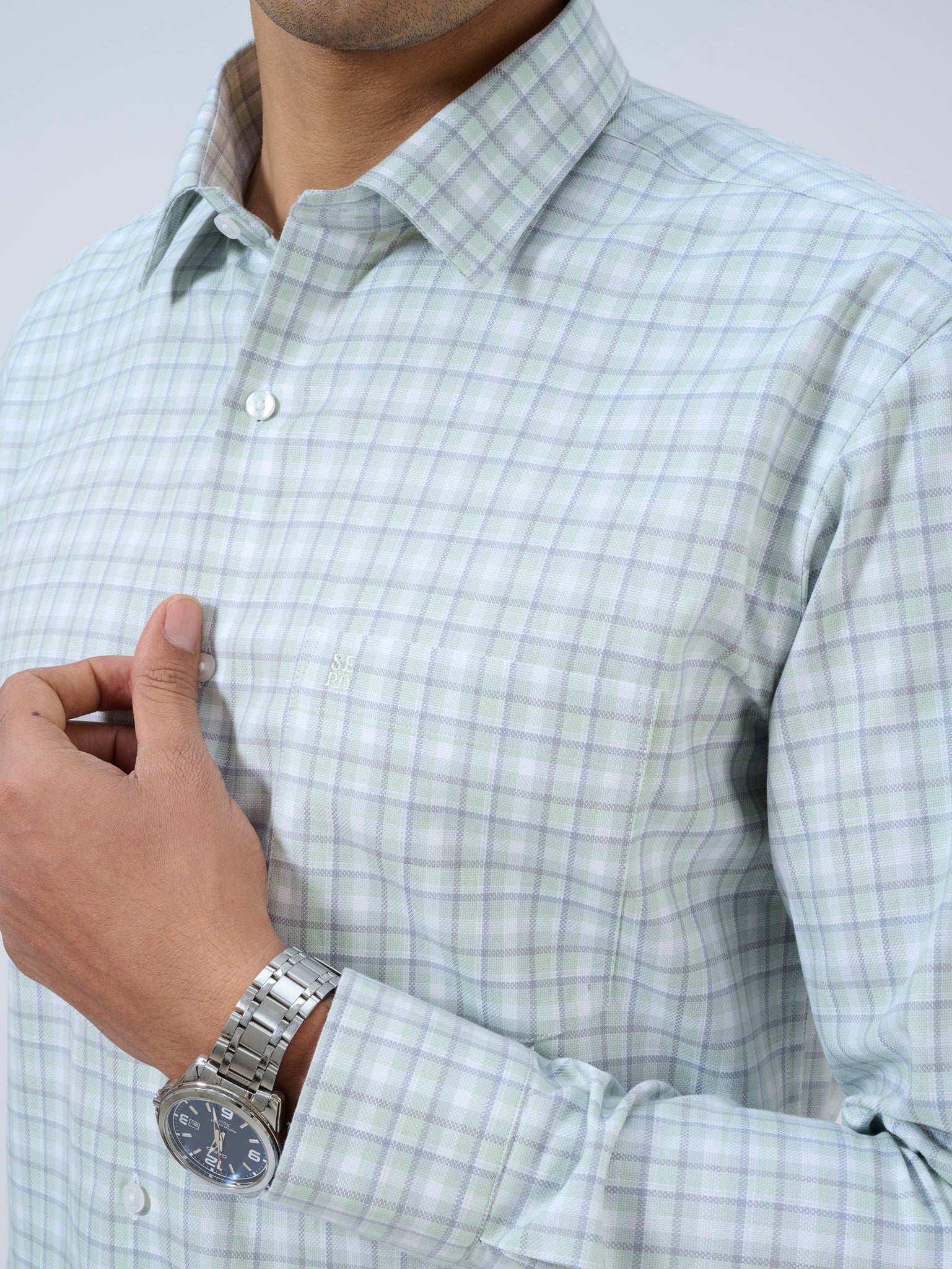 Sage Tint Checks Shirt