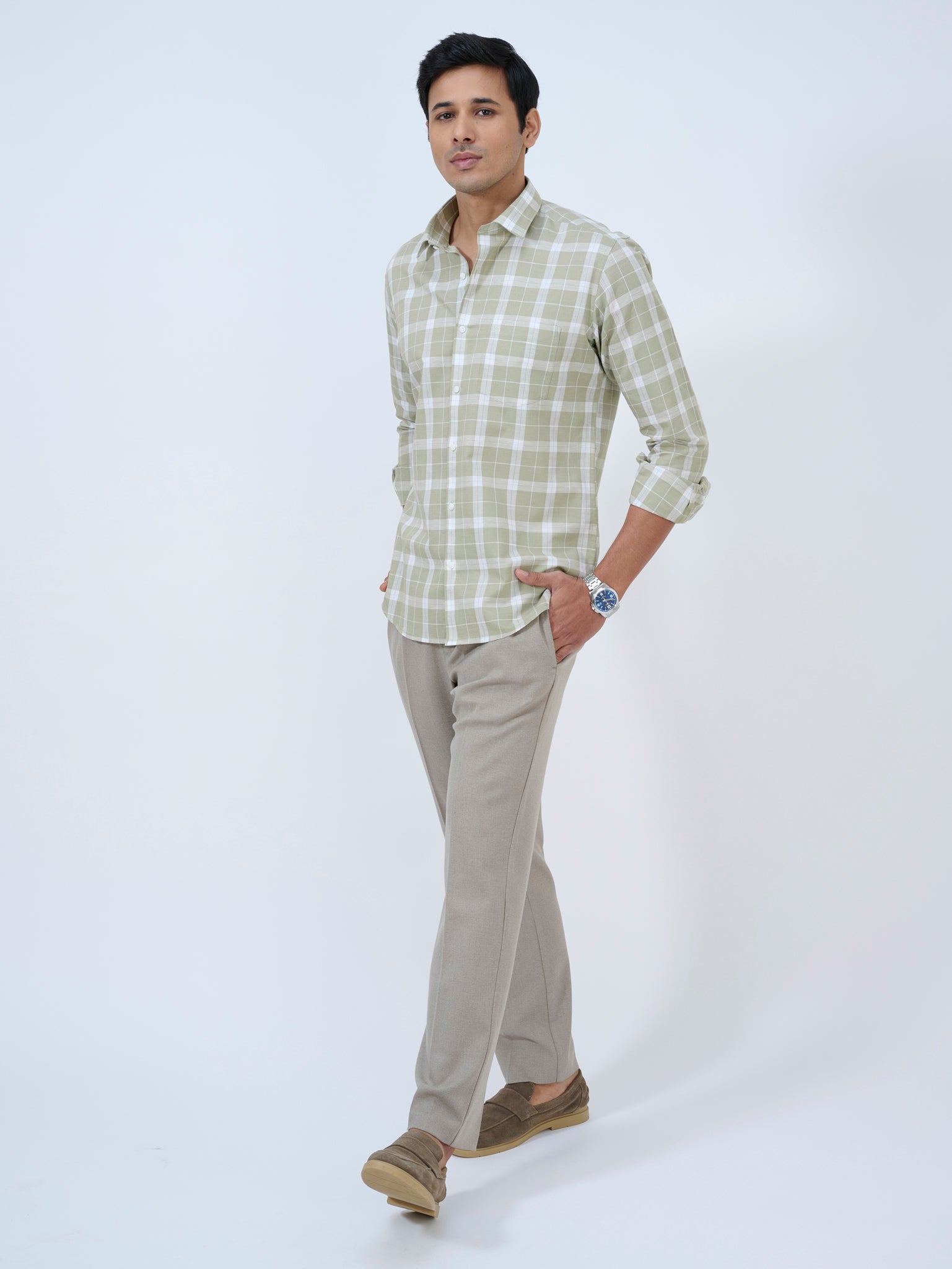 Pistachio Plaid Shirt