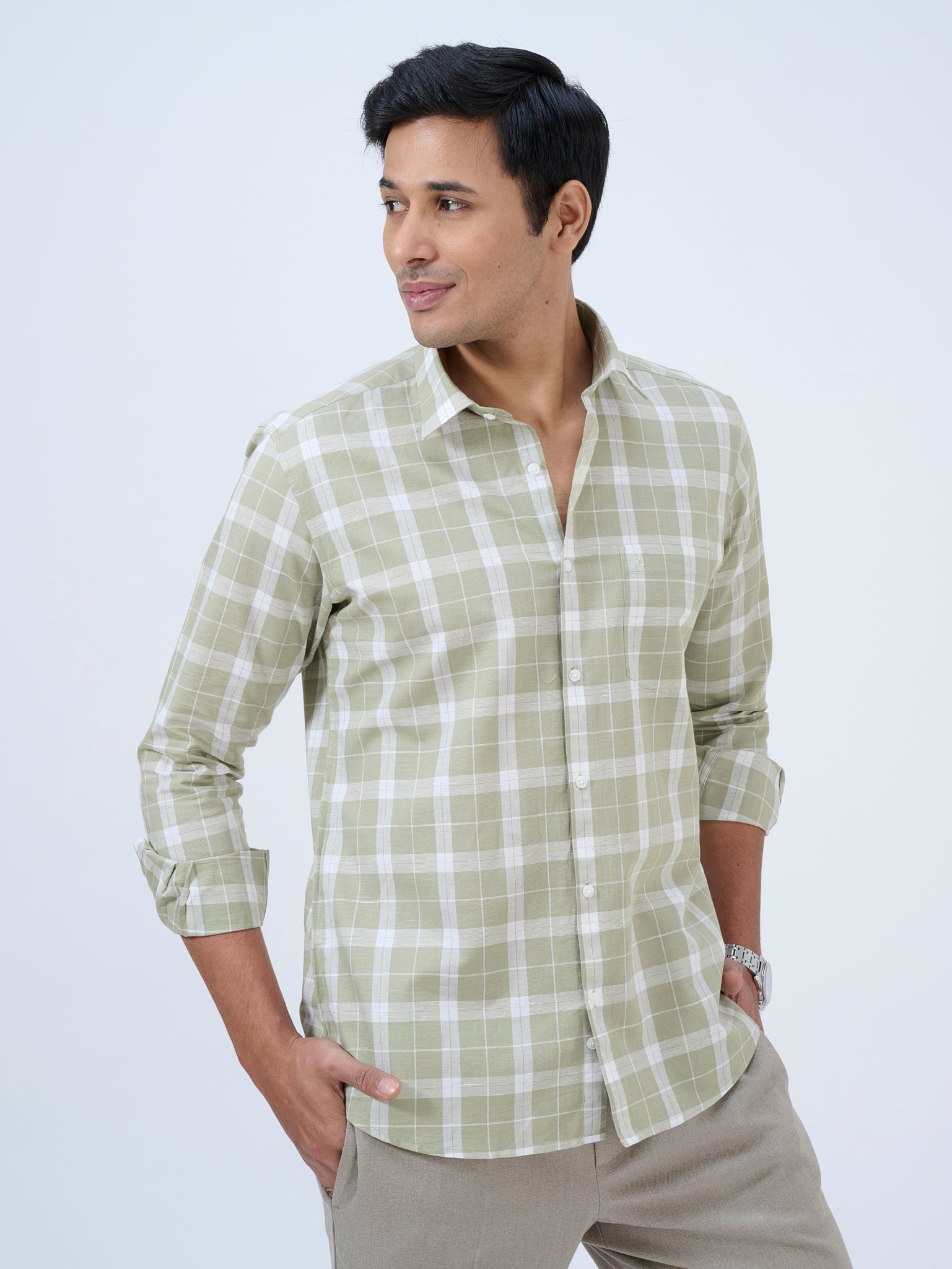 Pistachio Plaid Shirt