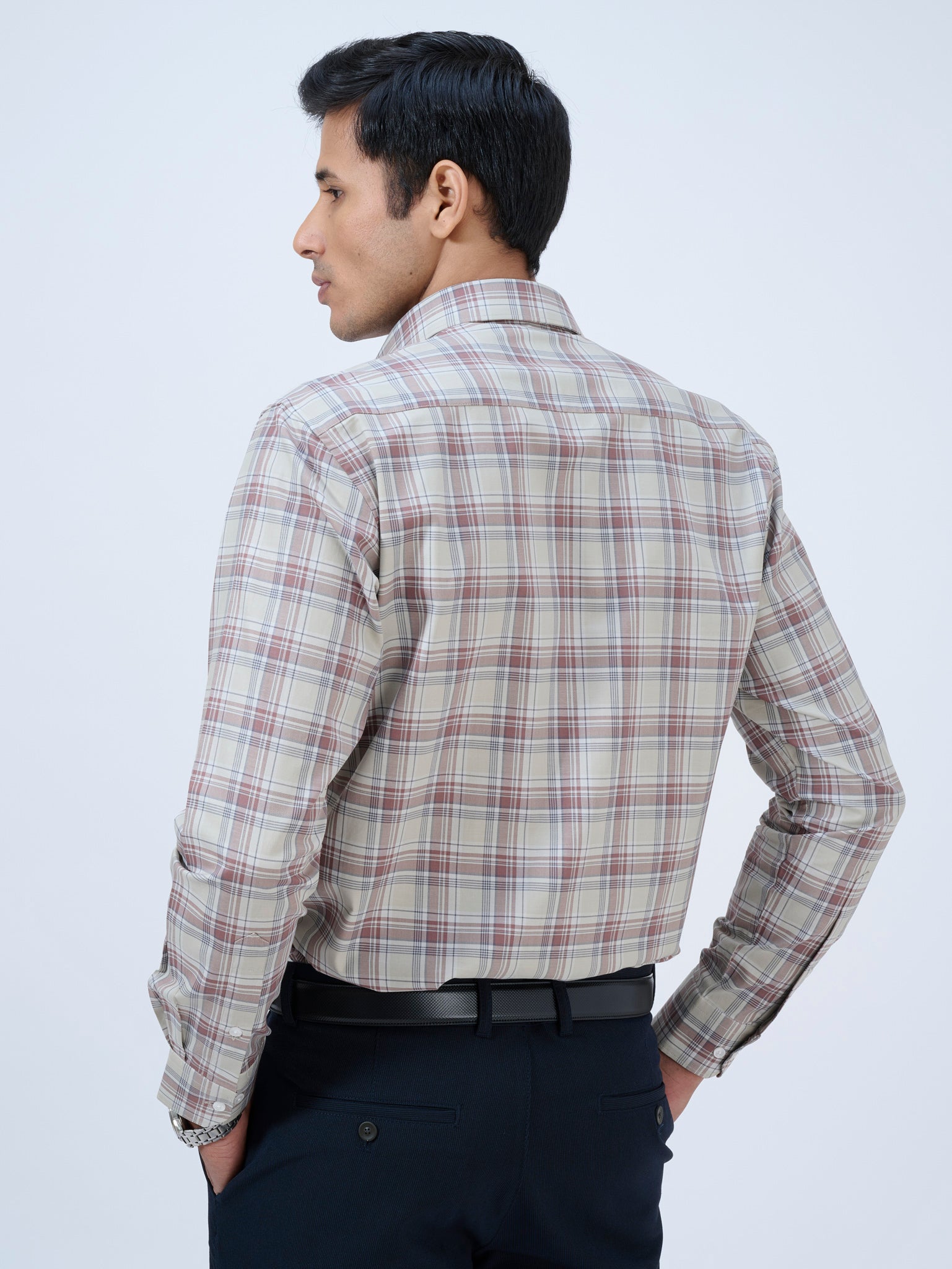Chalk Beige Plaid Shirt