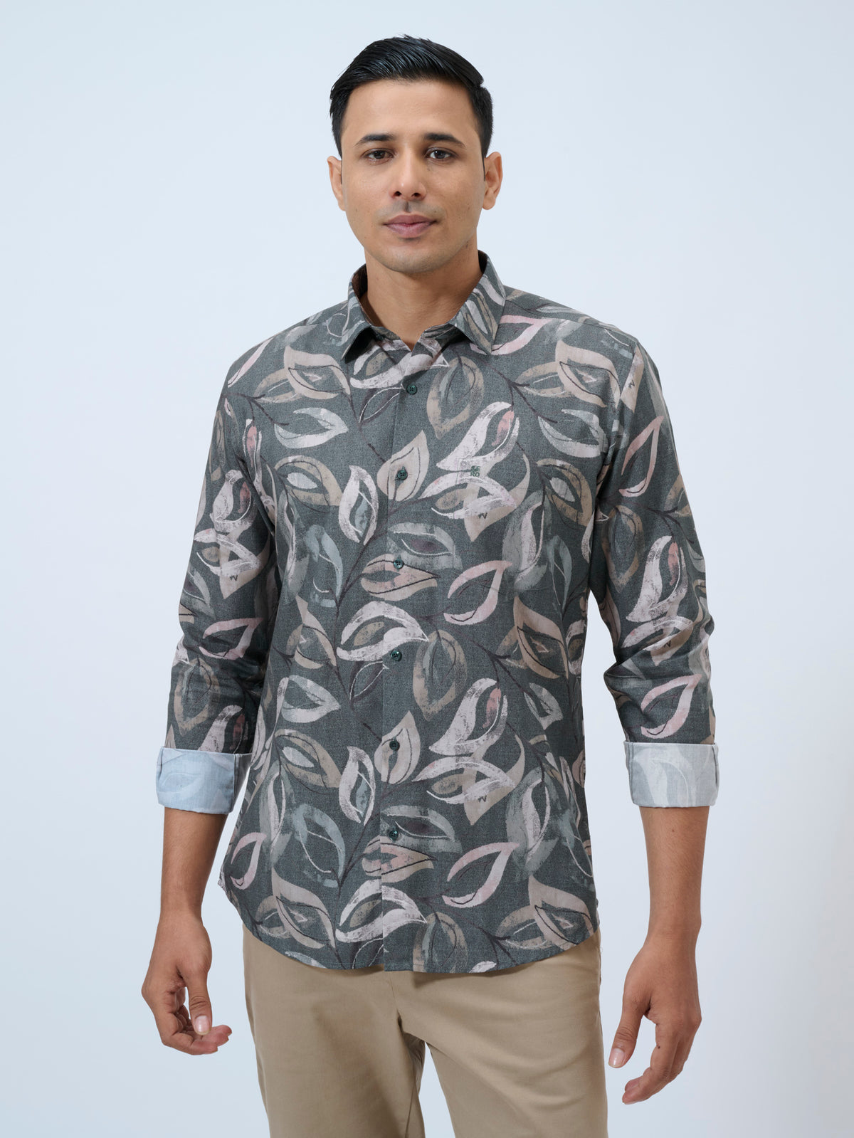Castlerock Leaf Print Shirt